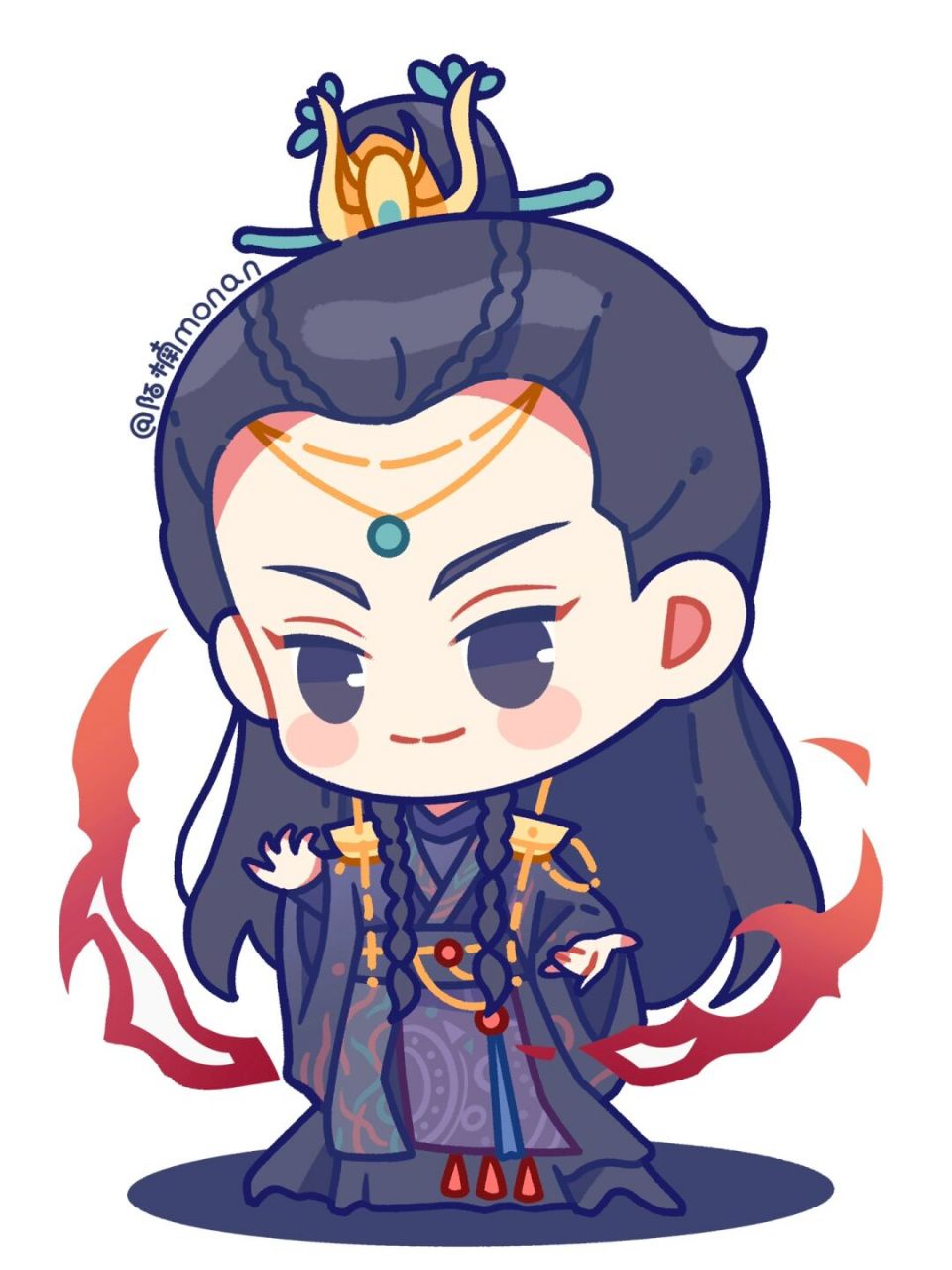 澹台烬q版 原图93自用不商用即可 	  #澹台烬# #长月烬明# #q版人物