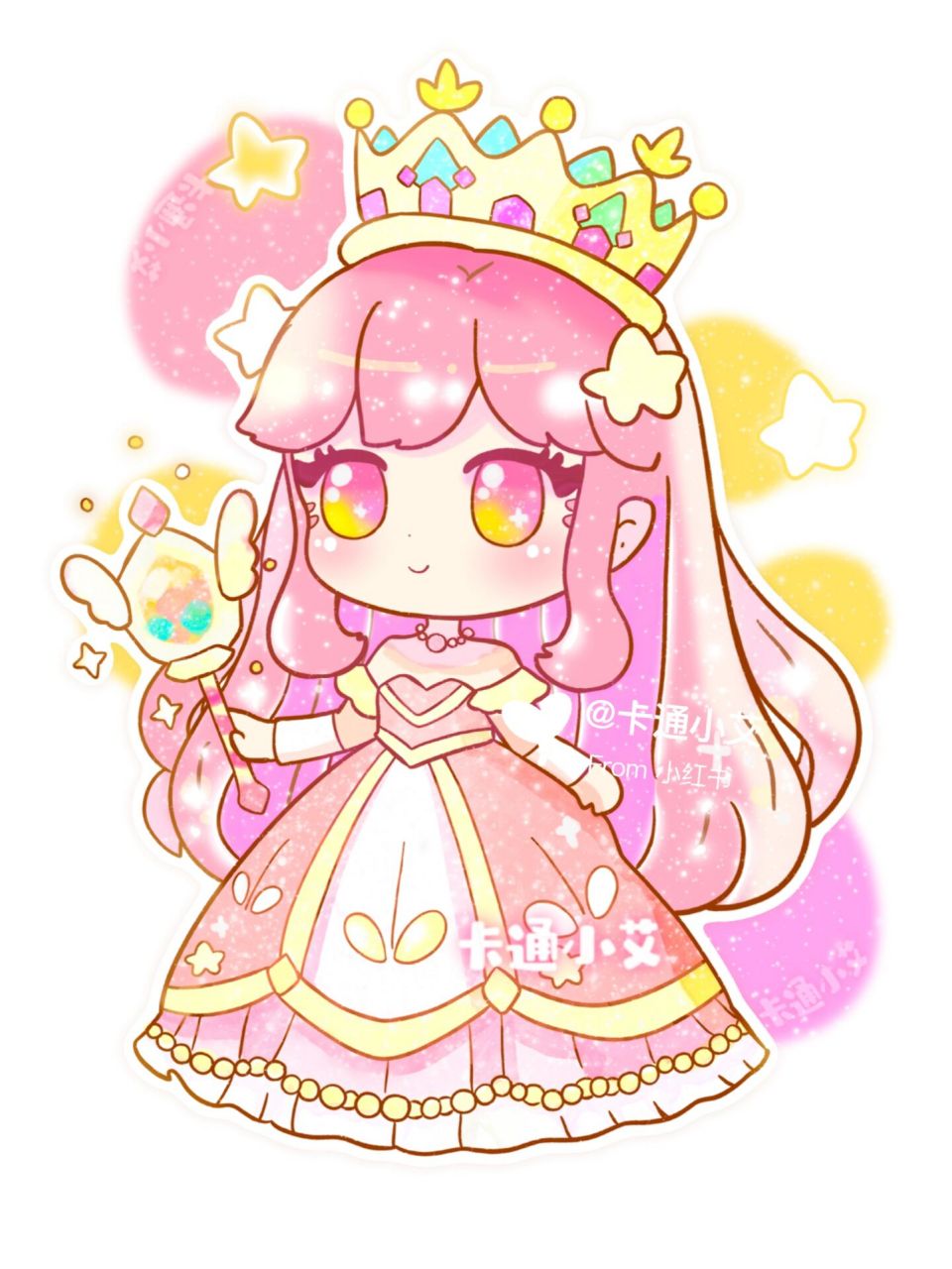 十二星座星空公主 原创星座设计公主简笔画 超可爱的卡通十二星座星空