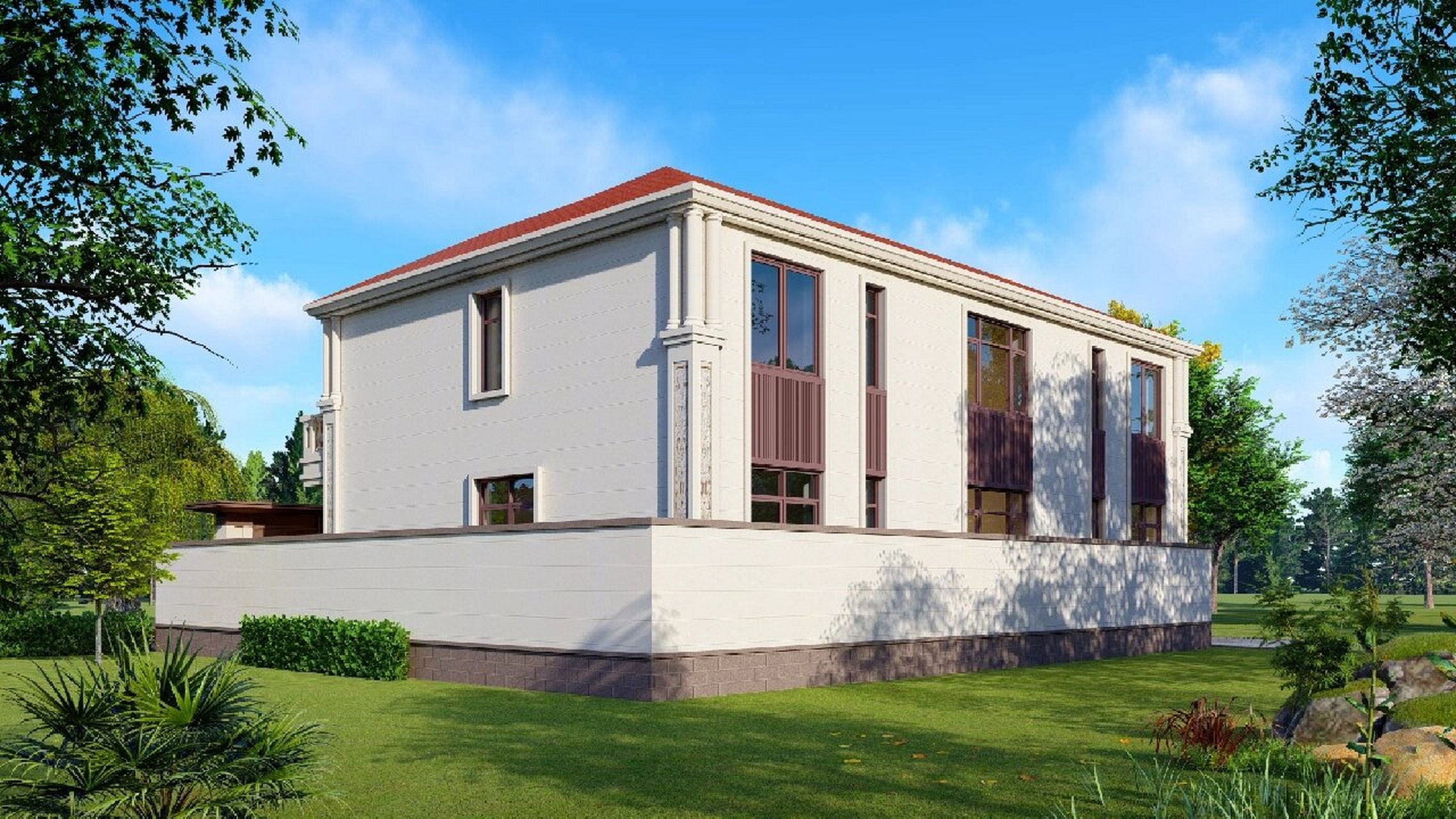 2——u型欧式别墅 功能:3厅一厨4卫7卧 项目位置丨北京房山 建筑尺寸