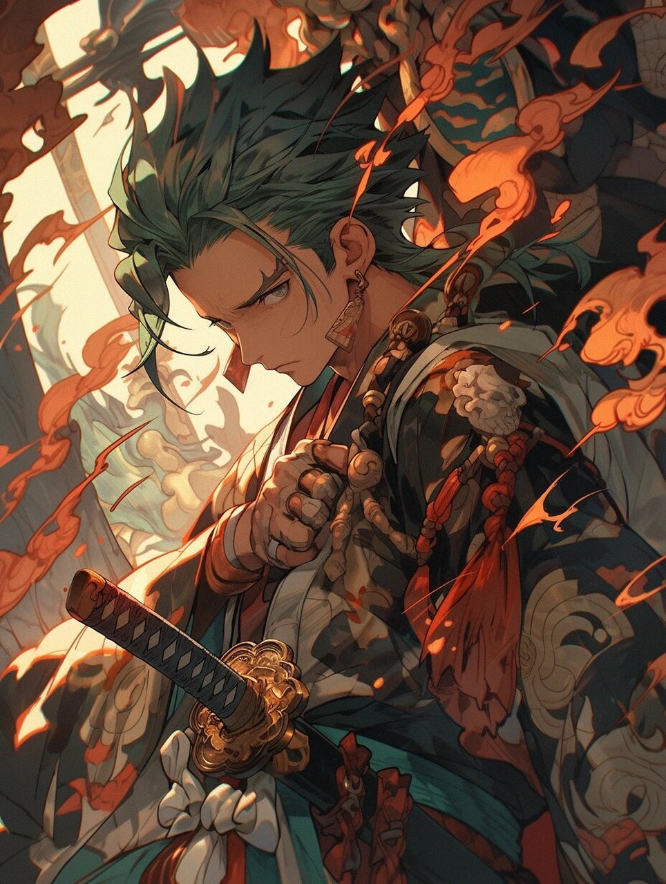 中国风|索隆|壁纸(附咒语) 独在异乡为异客,每逢佳节倍思亲 无刀流