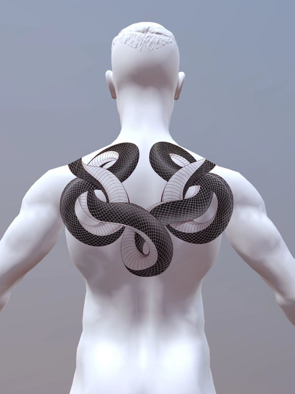 半背纹身 蛇纹身 客稿,双头蛇,共用一个身子