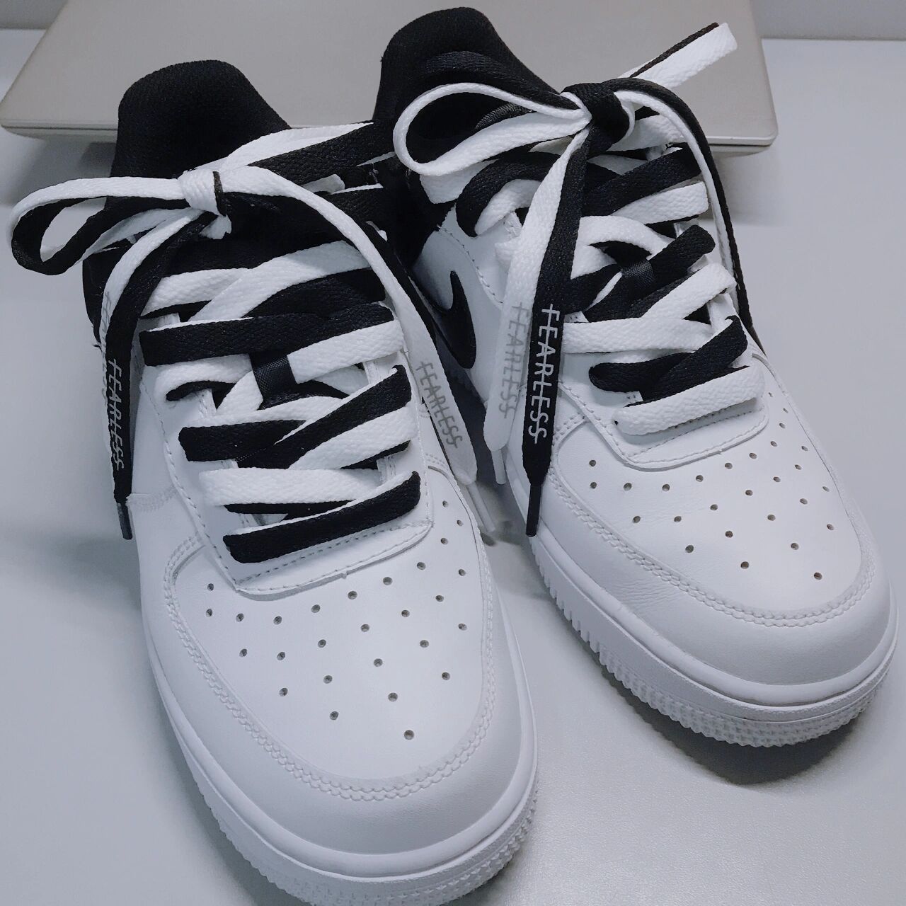 af1 双色鞋带系法 快乐就是做无用功 但是自己超开心 哈哈哈哈!