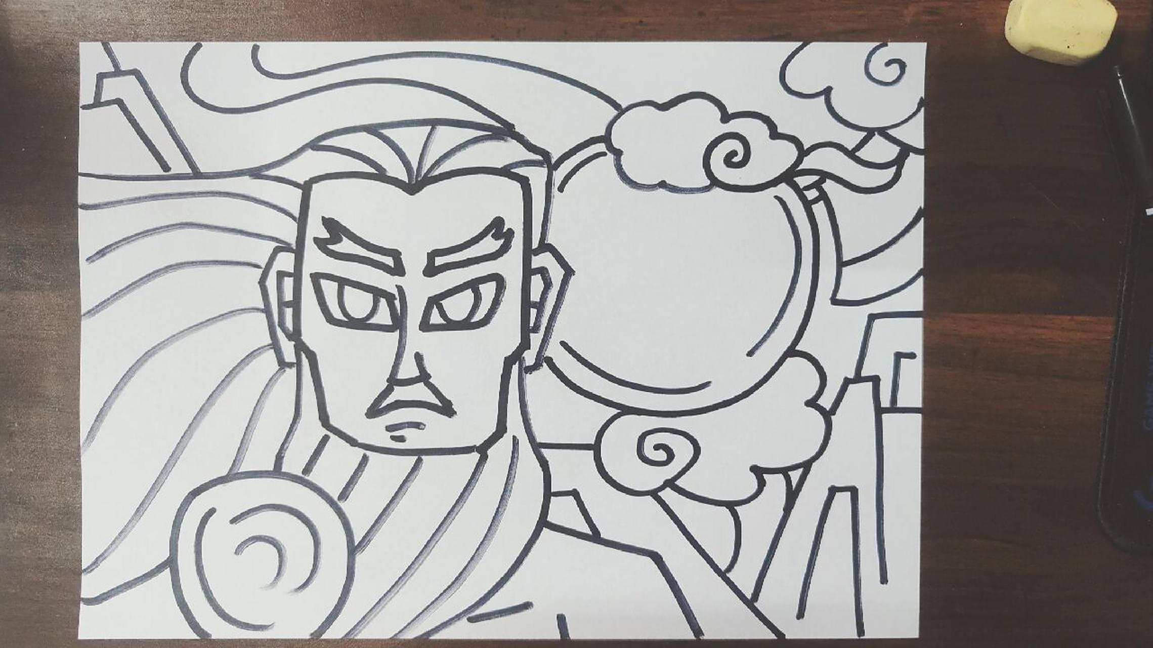 儿童画中国神话盘古开天辟地