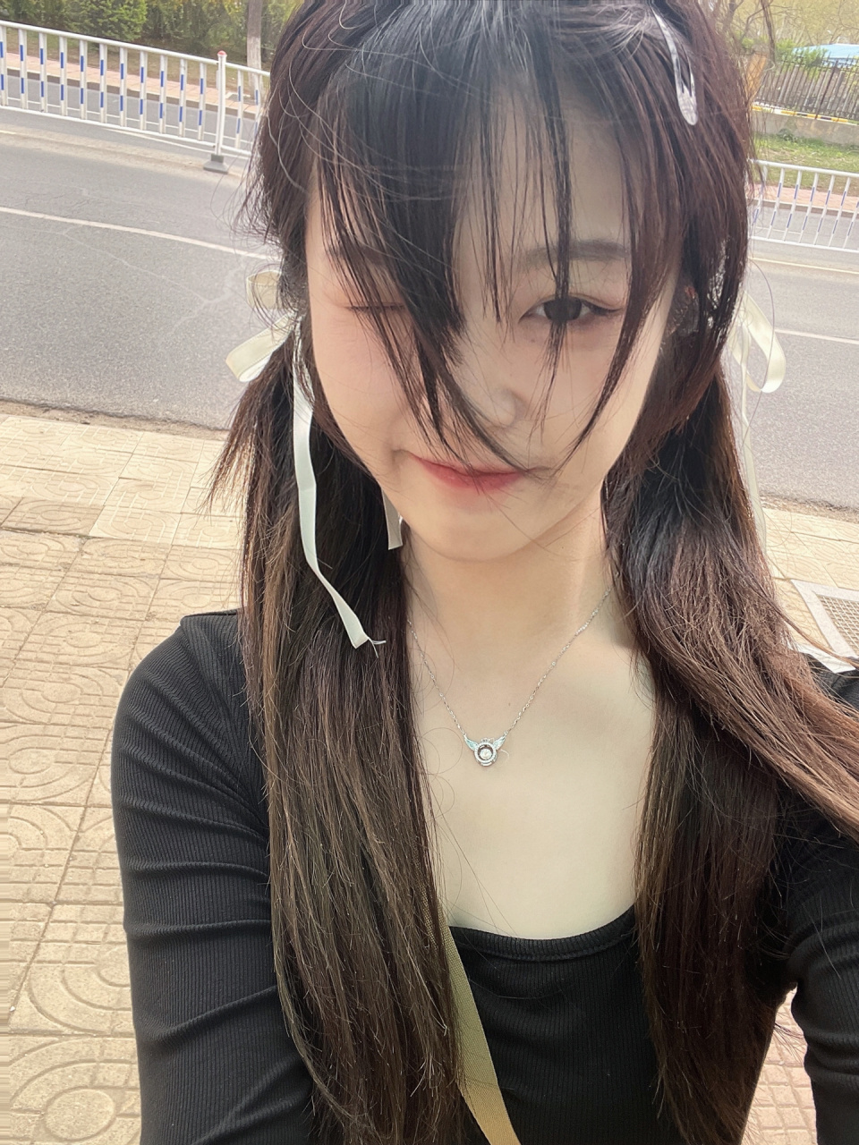 丝带扎法 双马尾丝带