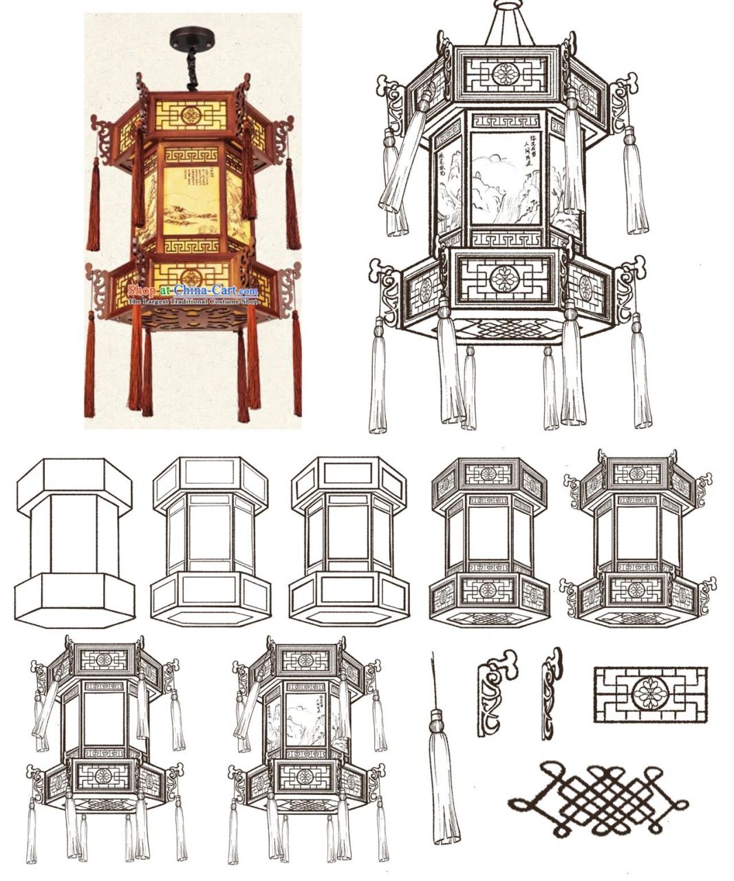 六边形灯笼组装教程图片