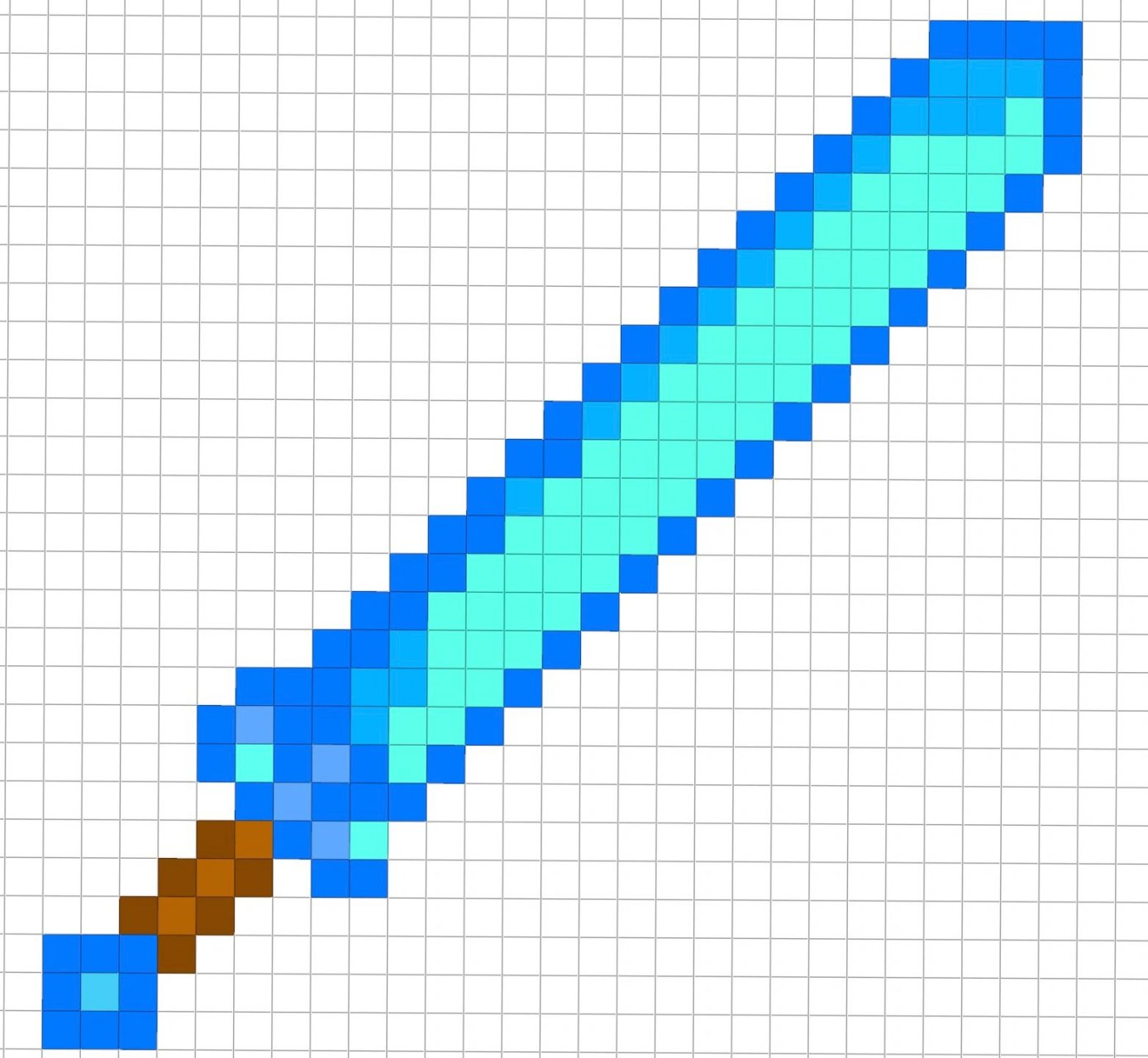 像素画的第四十二张    史蒂夫后期拿的剑,北极熊也拿过