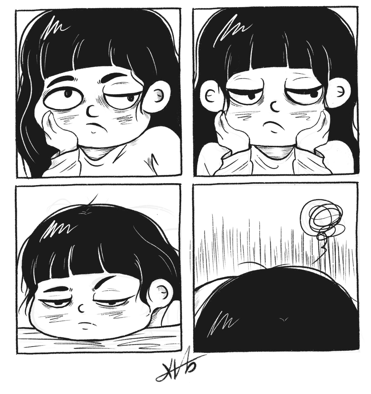 原创日常漫画-无聊发呆 图片分享来啦!