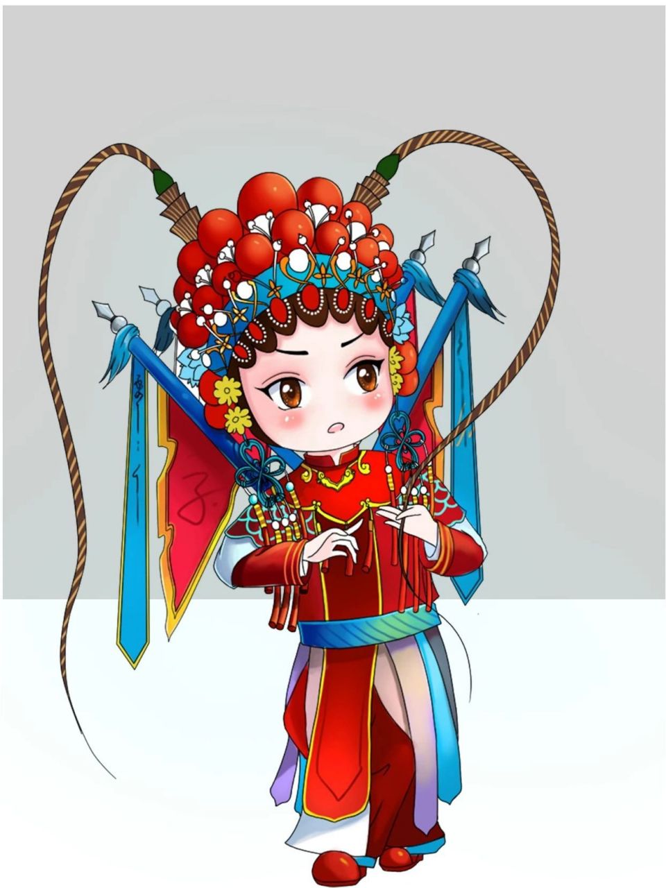 国潮风插画|可爱京剧人物插画系列 宝子们,大家好.