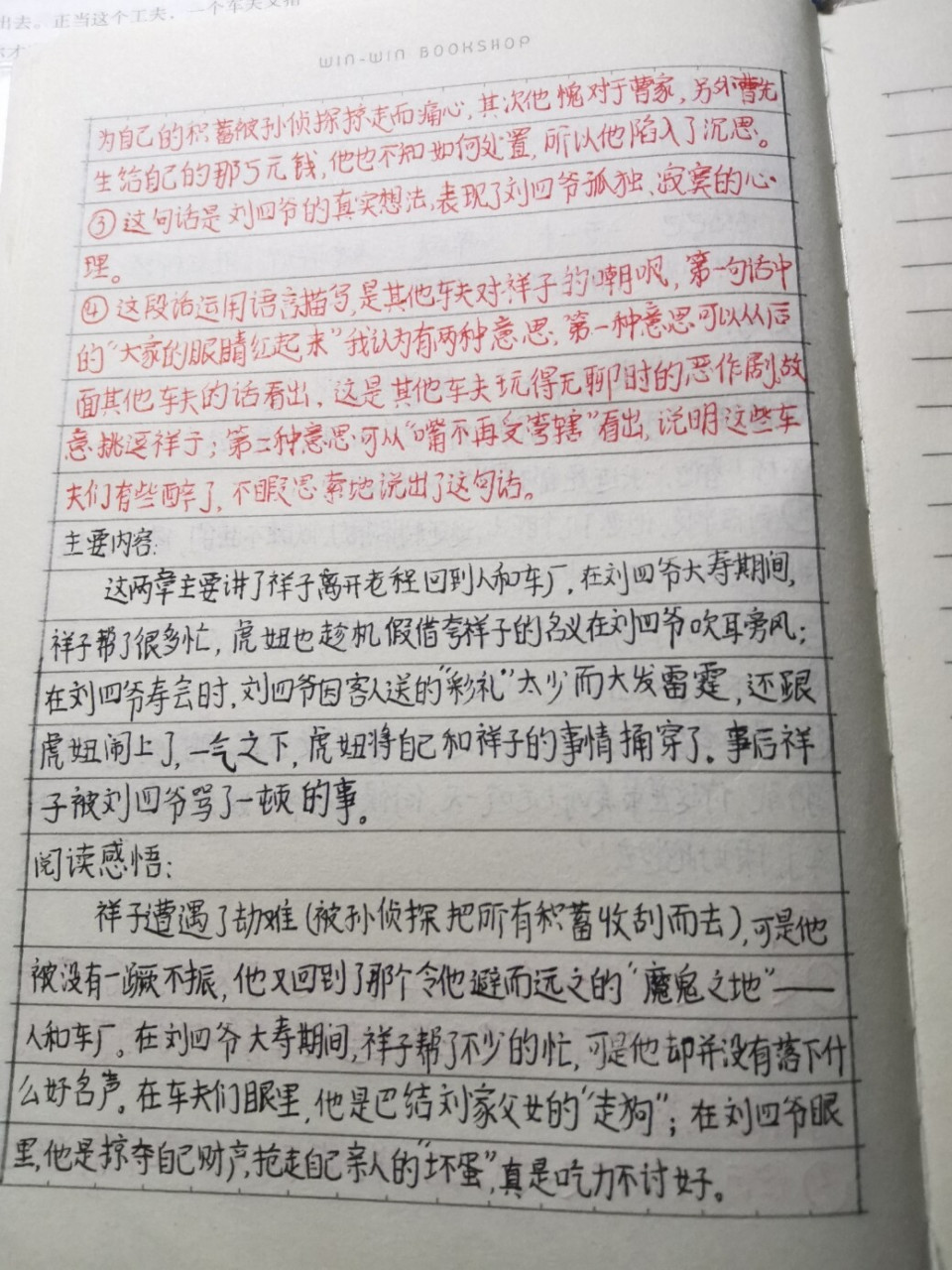 骆驼祥子13读书笔记图片