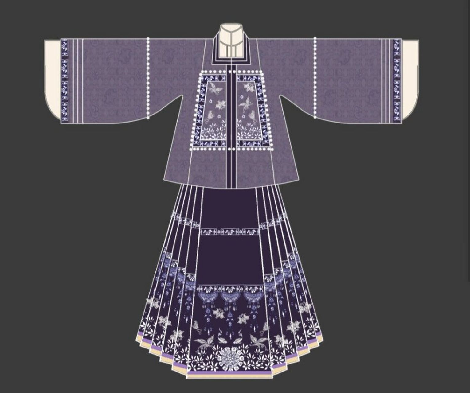 汉服设计‖苗族元素明制汉服(待出) 一直想弄一套汉服里含苗族元素的