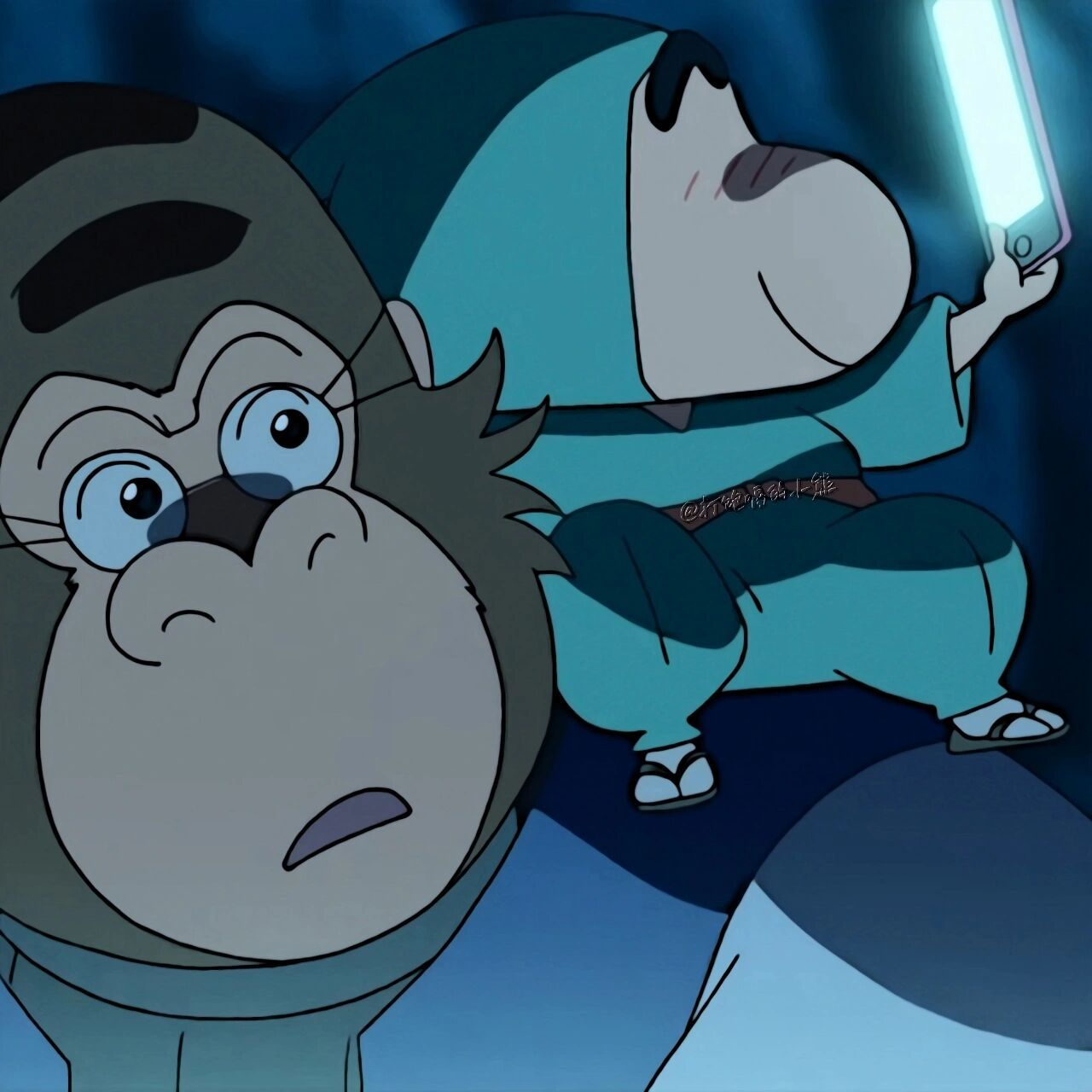 蜡笔小新头像 绿色忍者服的小新