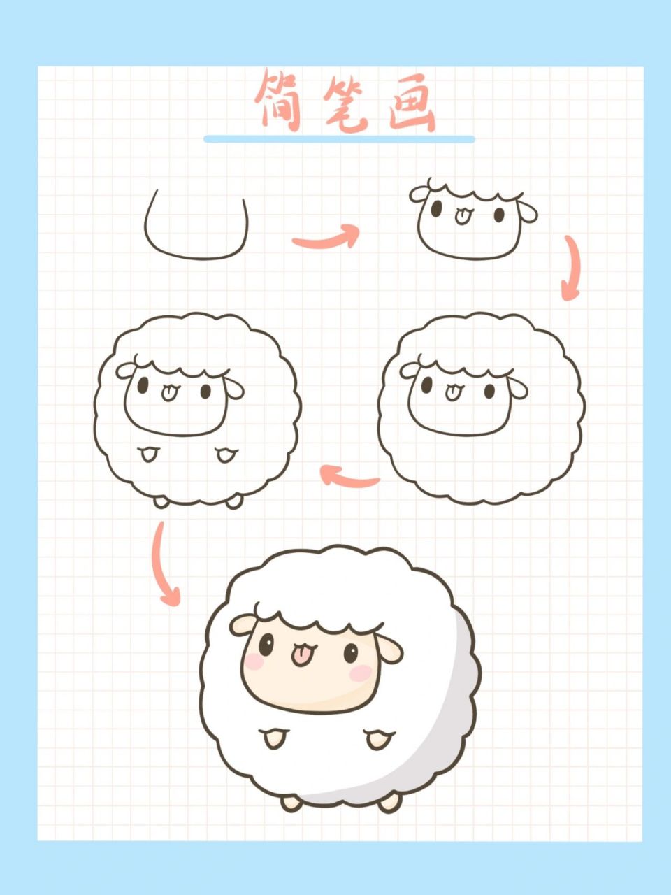 绵羊简笔画