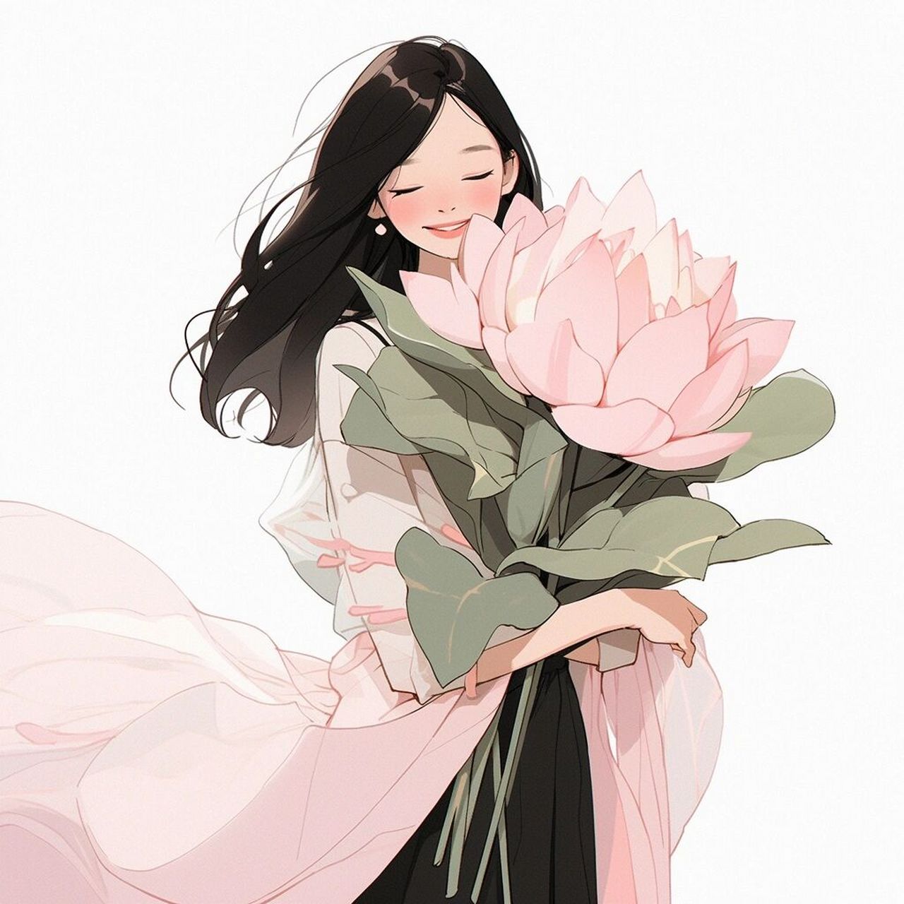 好运"莲莲"‖捧花气质女生头像 "莲"你也心动系列女生头像换起来