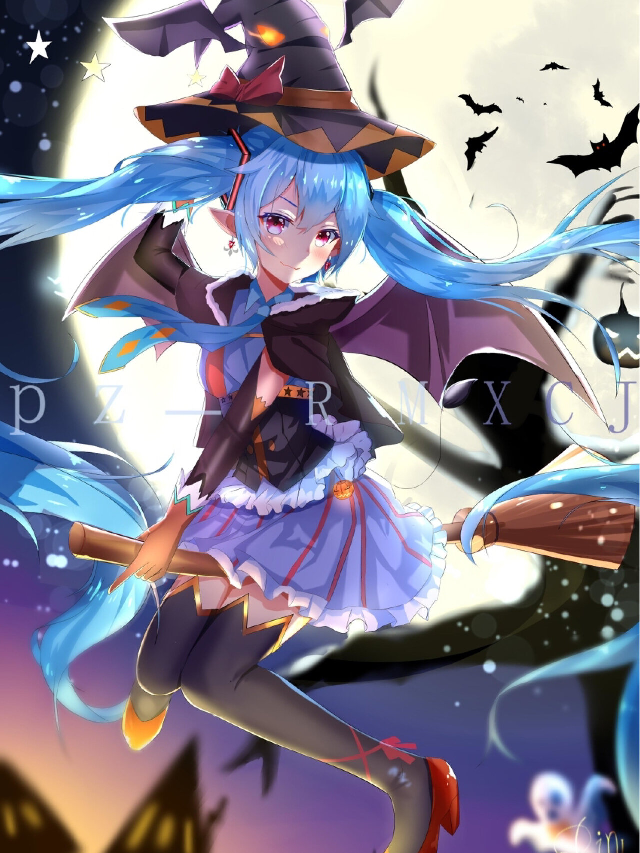 二次元壁纸动漫少女万圣节主题9999