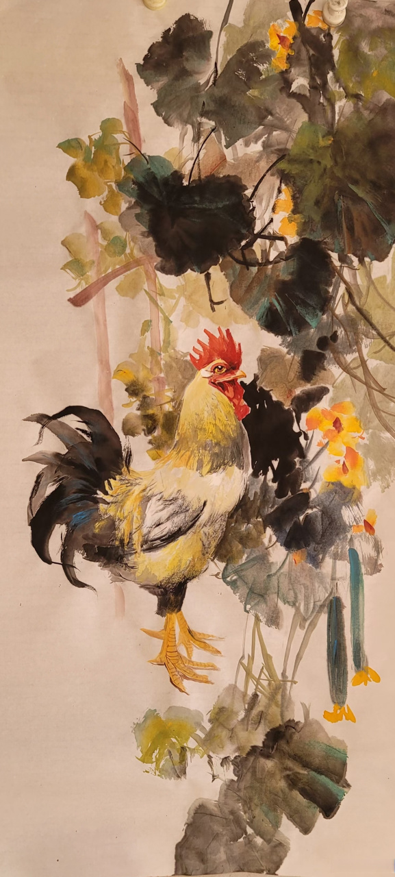 画家尹和平老师大写意公鸡#字画##书画##国画