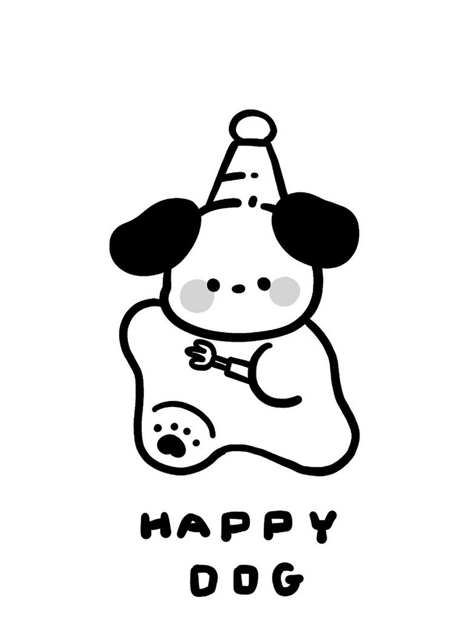 线条小狗丨简笔画丨原创简约壁纸 是谁还没拥有线条狗狗做壁纸捏 原创