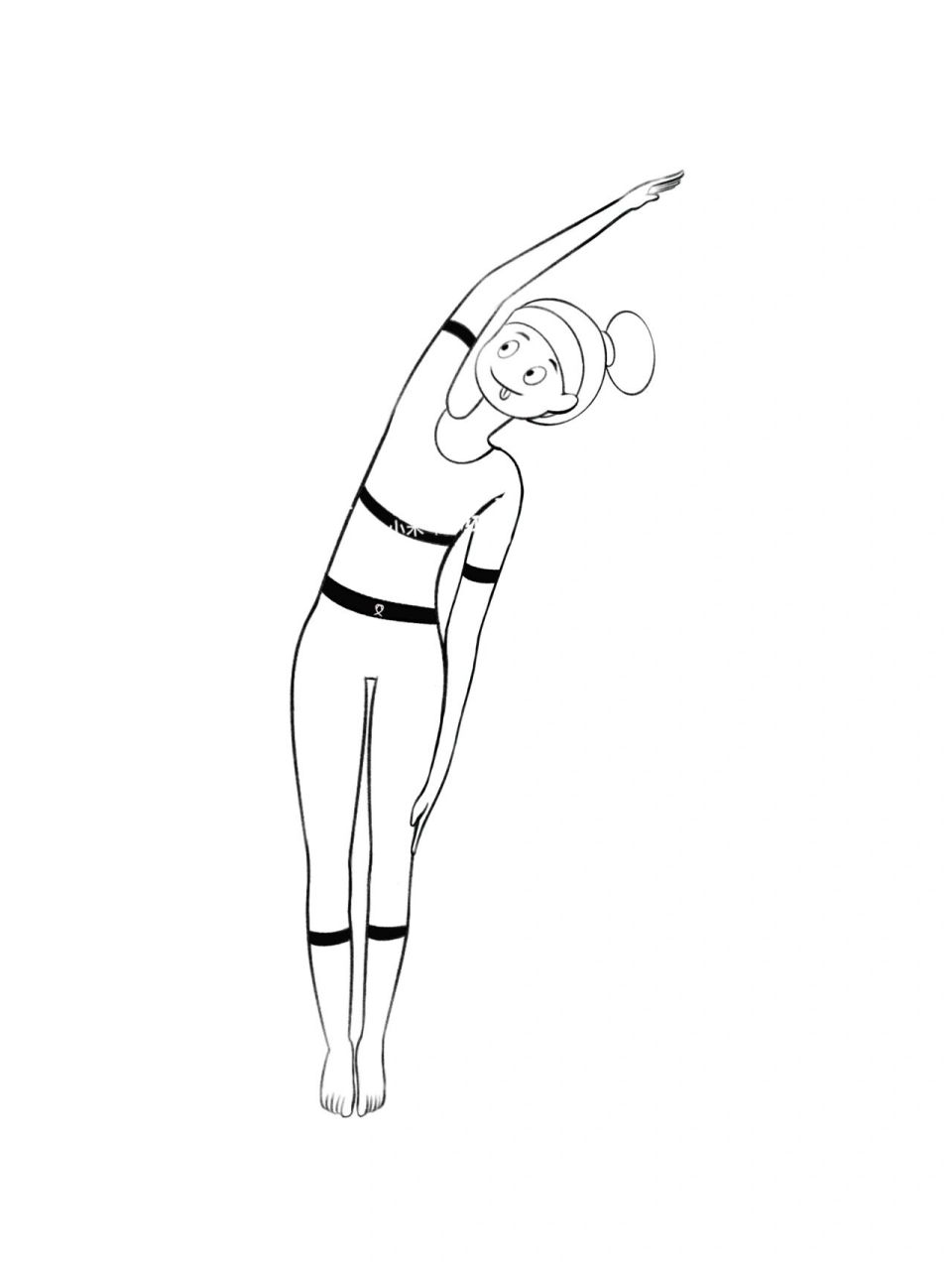 瑜伽插画|瑜伽体式讲解笔记—单臂风吹树式 #一起来瑜伽# #插画