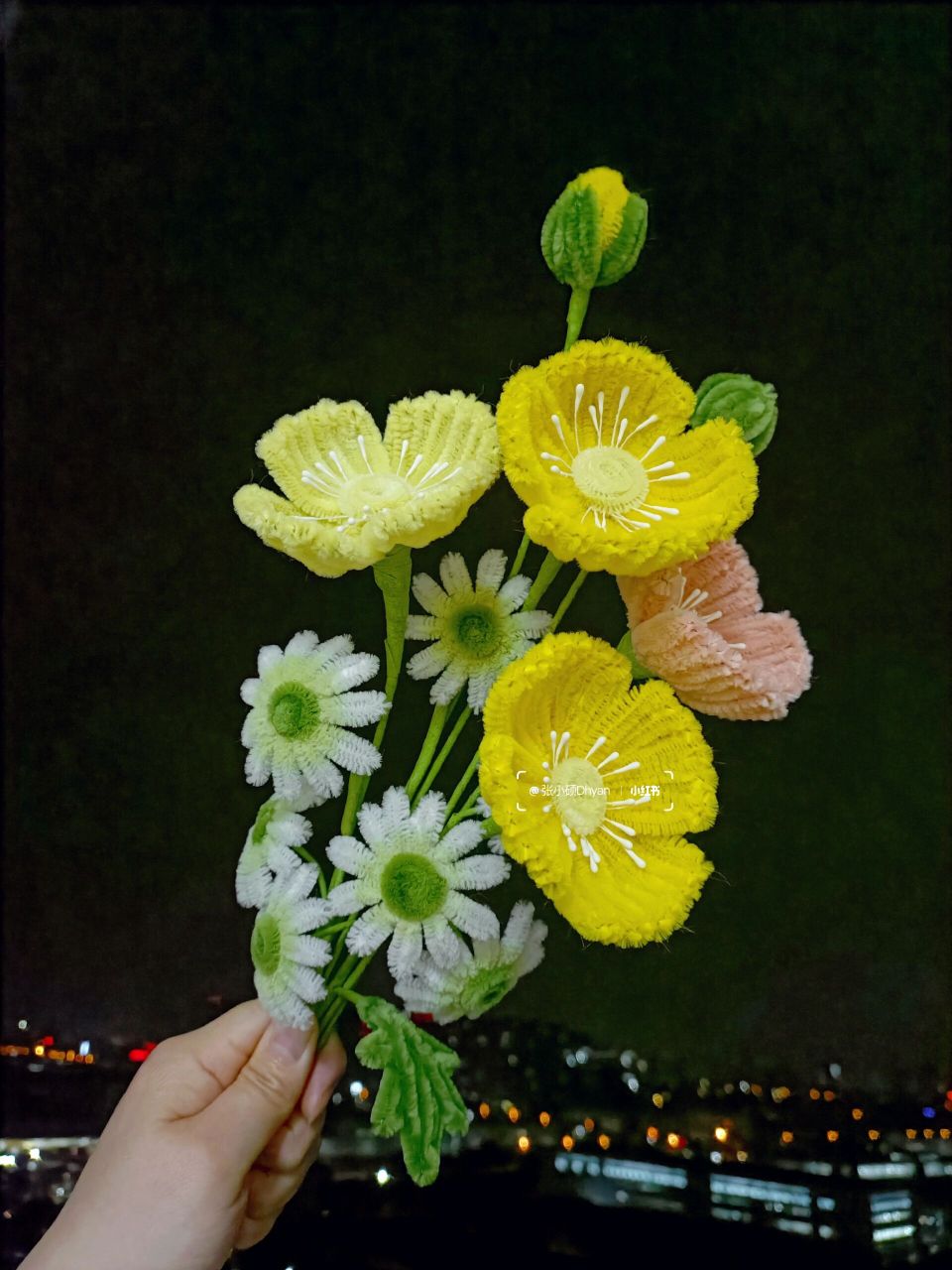 扭扭棒虞美人花束98|999899  又做了一些黄色系的虞美人,发现