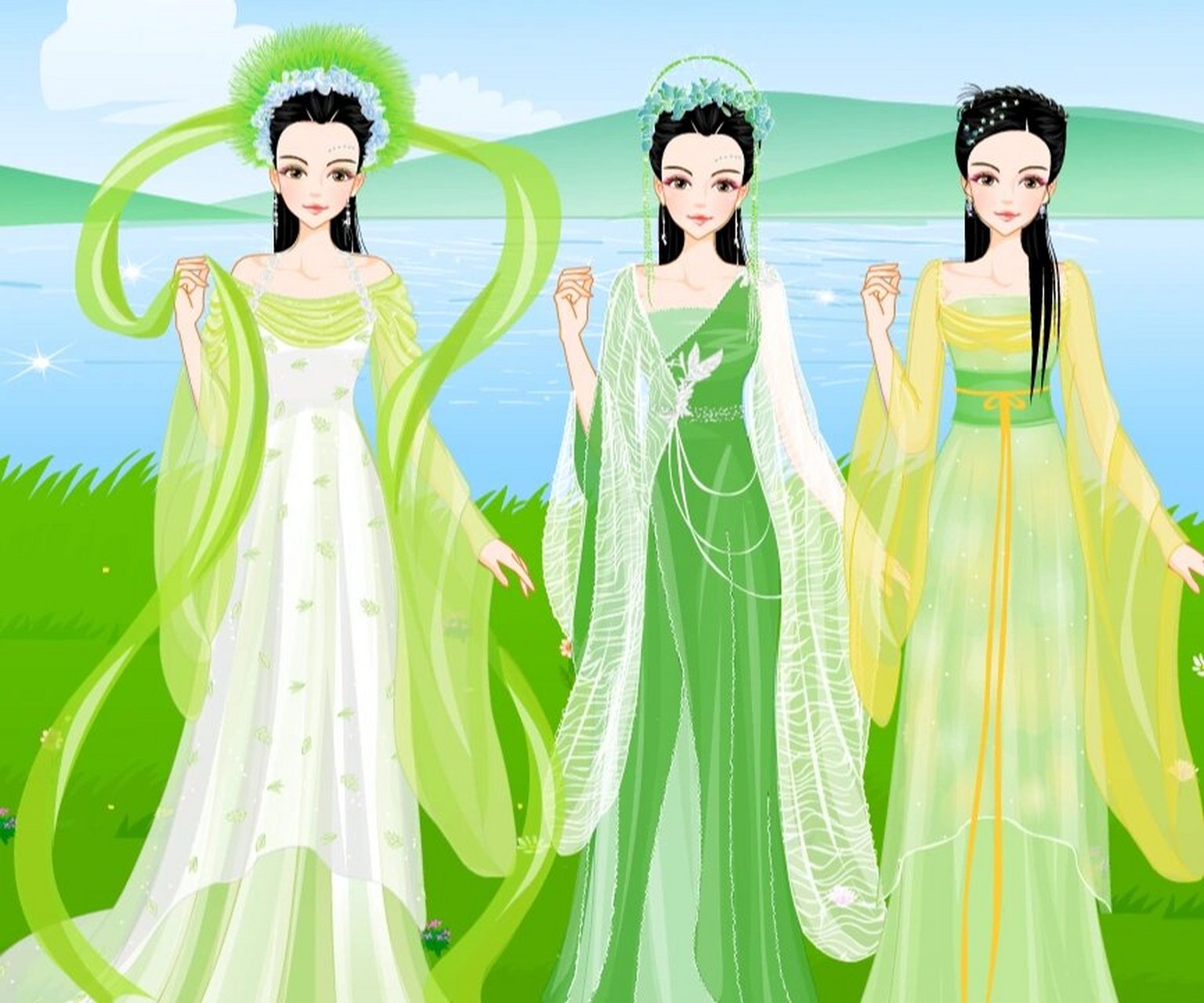 彩虹堂 欢天喜地七仙女系列 跳舞服装,天庭服装,人间服装