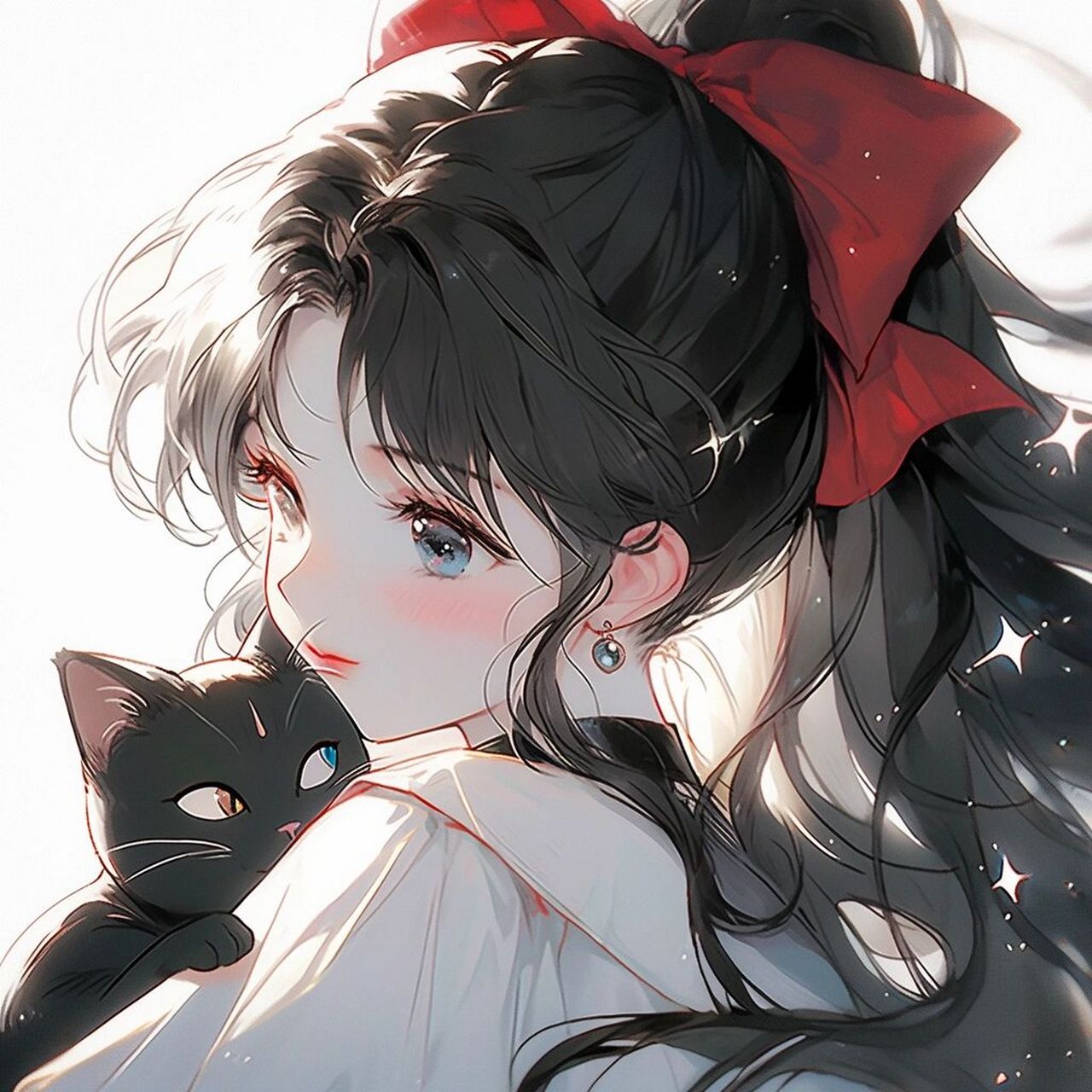 78女生动漫头像系列24|红玫瑰永不落俗78 红色蝴蝶结