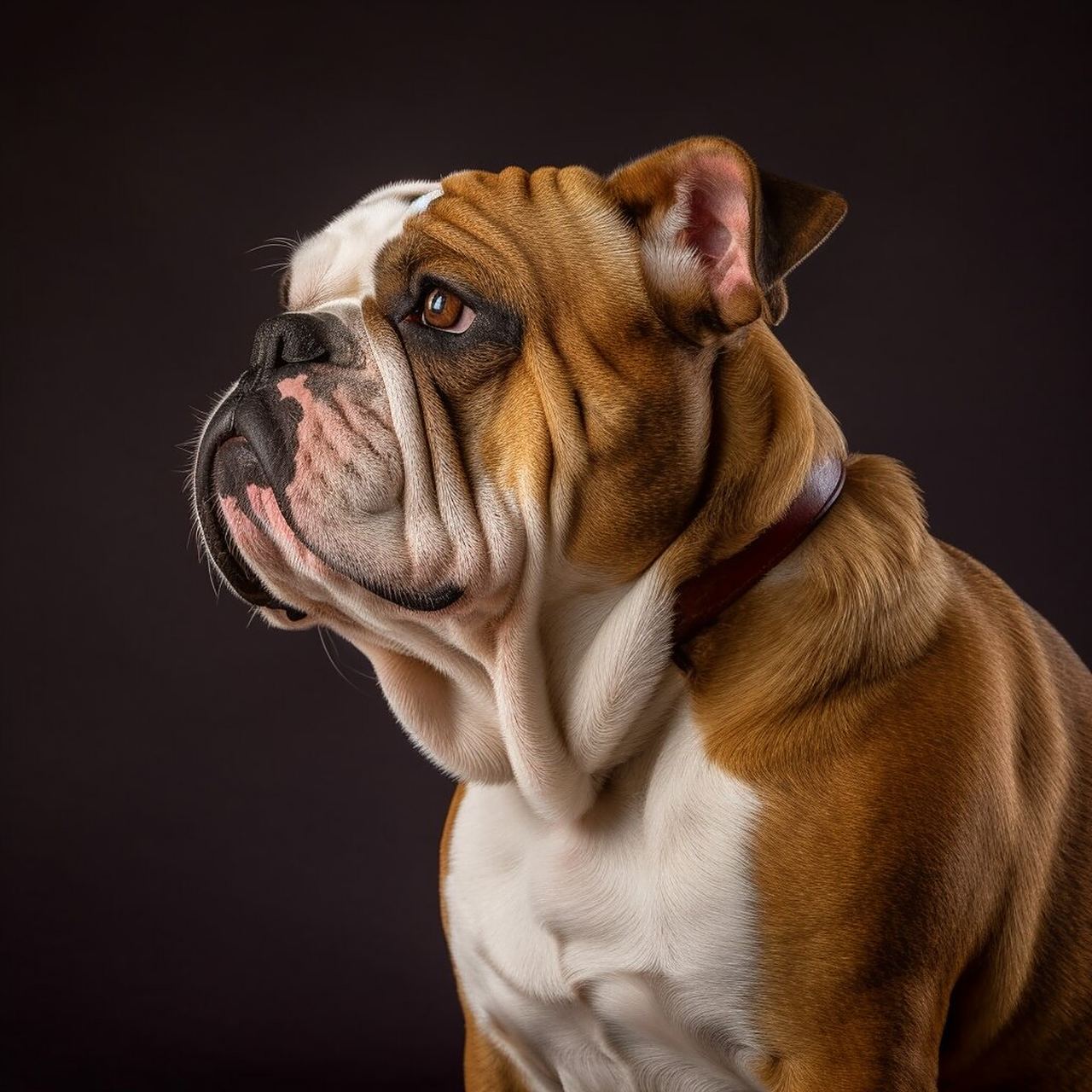 英国斗牛犬 bulldog 英国斗牛犬是一种中型犬,以其皱纹的面孔,肌肉