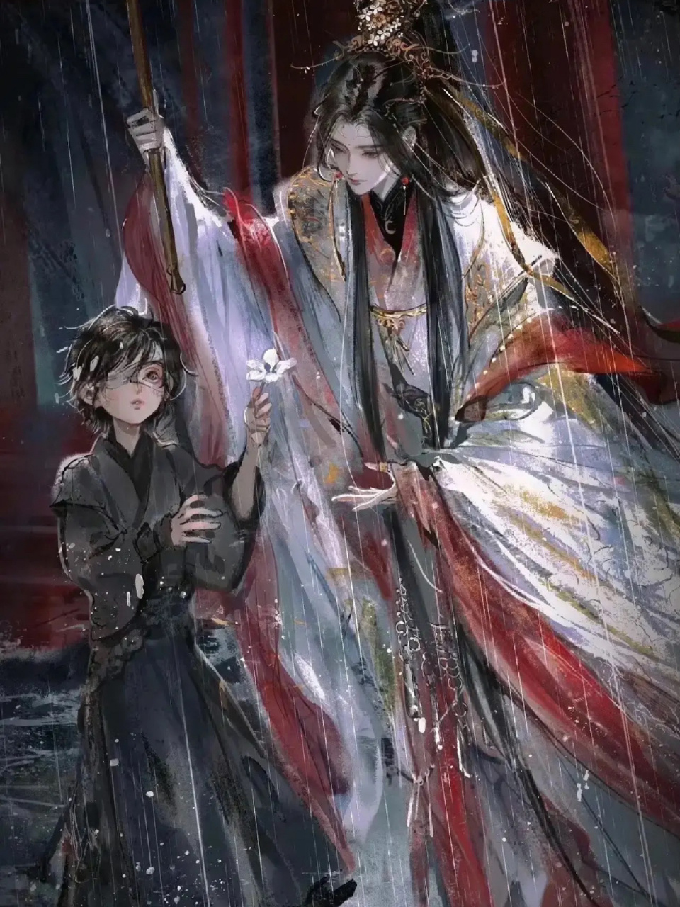 天官赐福  花城～谢怜 难怪当年花城爱惨了怜怜,这个绝世颜值也太美了