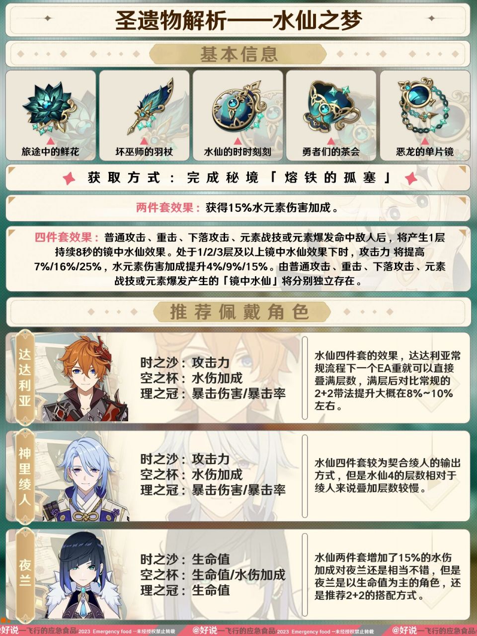 原神|新圣遗物水仙之梦,汤达人再次喝汤 大家好啊