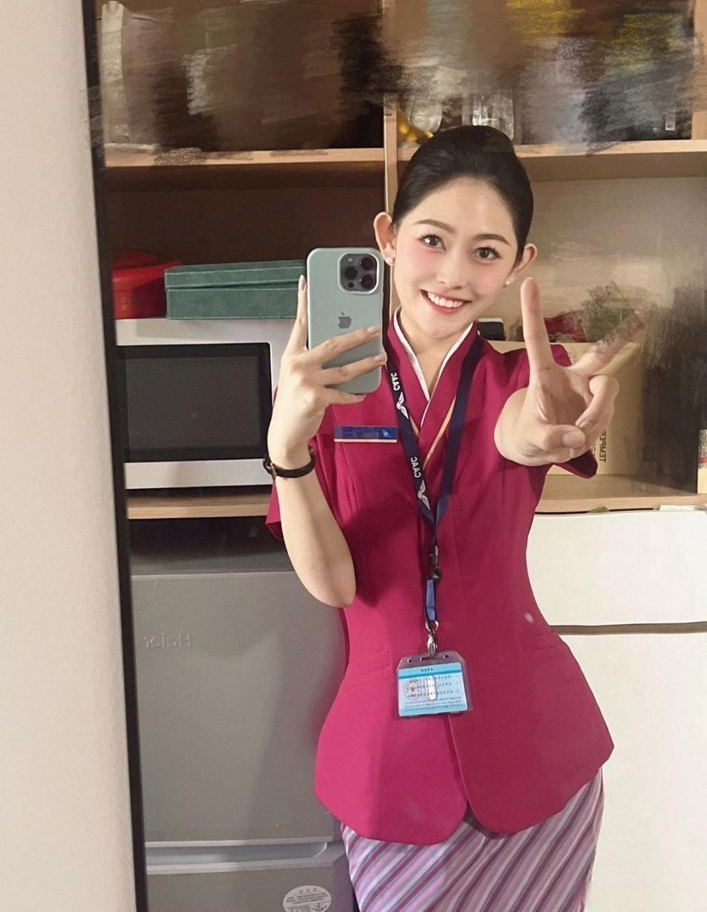 笑起来好看的南航在飞空姐 /南京