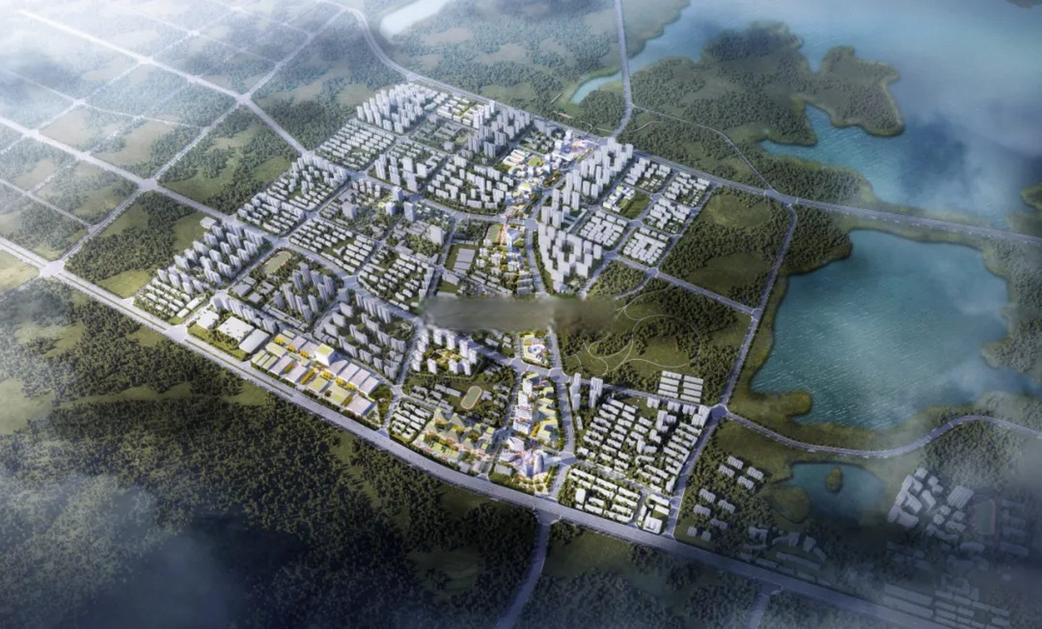 大铺头片区城市更新项目规划效果图对比航拍图,还是有很大的改造空间