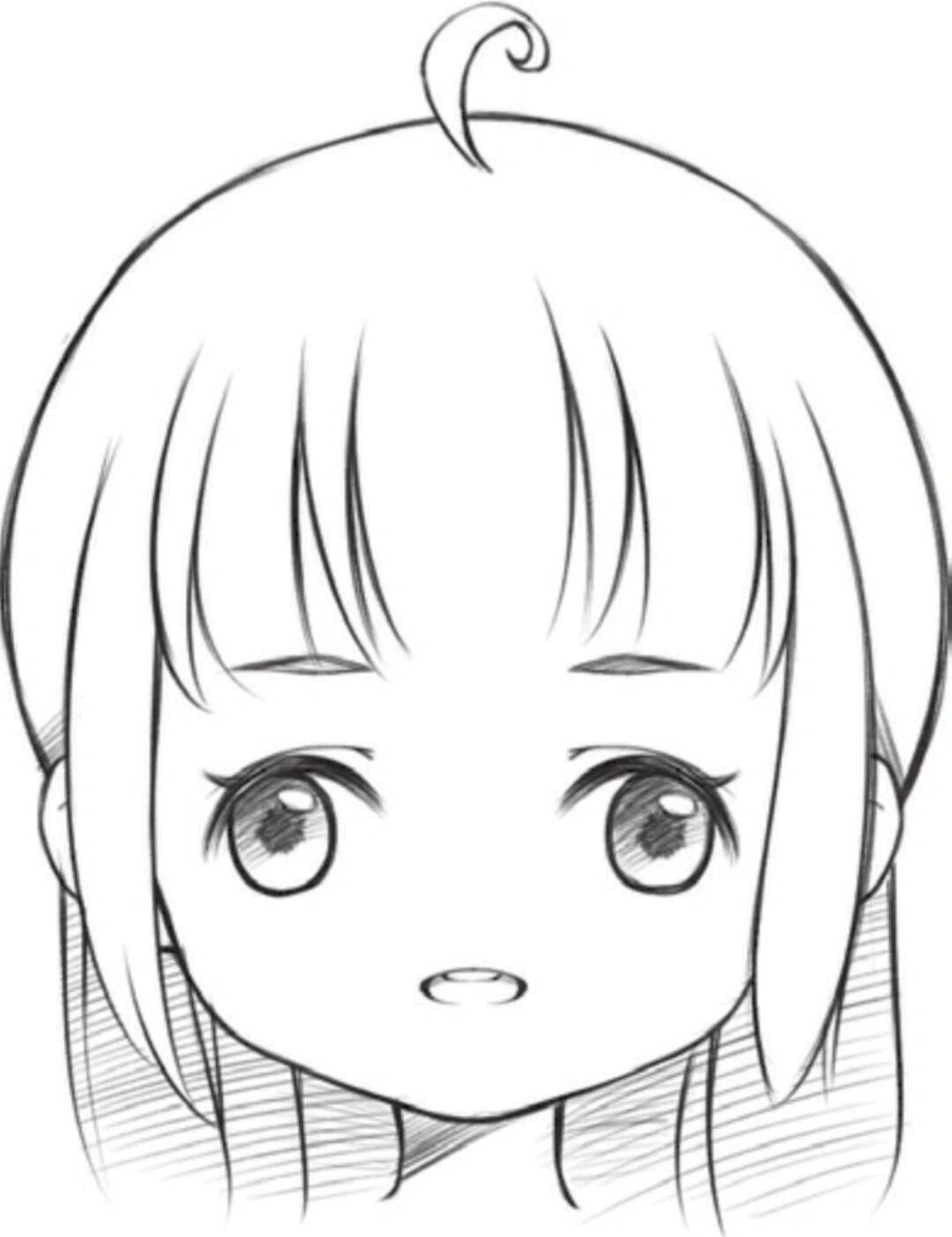 《我爱画画》q版人物的头部绘制案例 平视正面用橡皮擦擦浅草稿的颜色