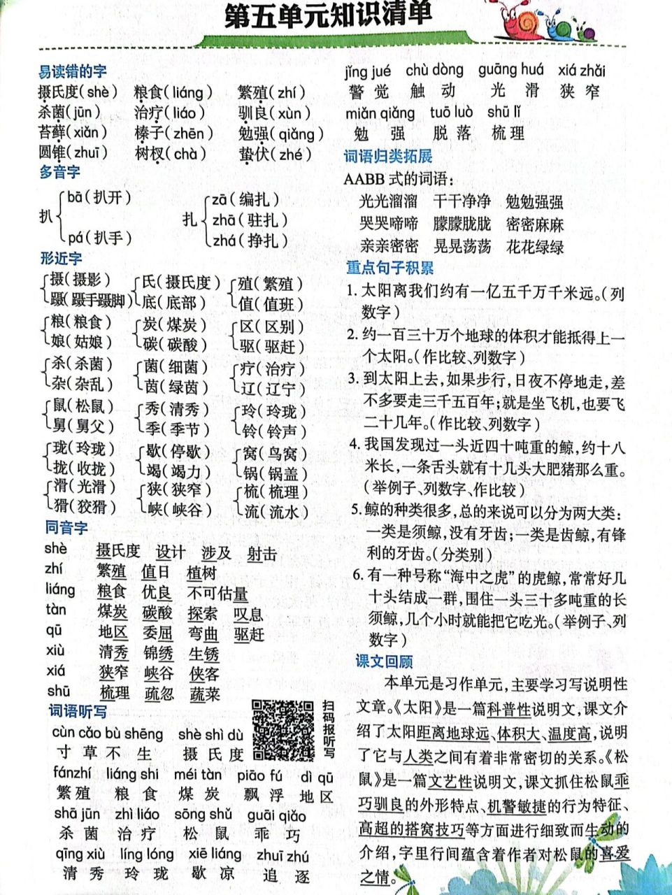 五年级上册语文第五单元知识点 人教版五年级上册语文第五单元知识点