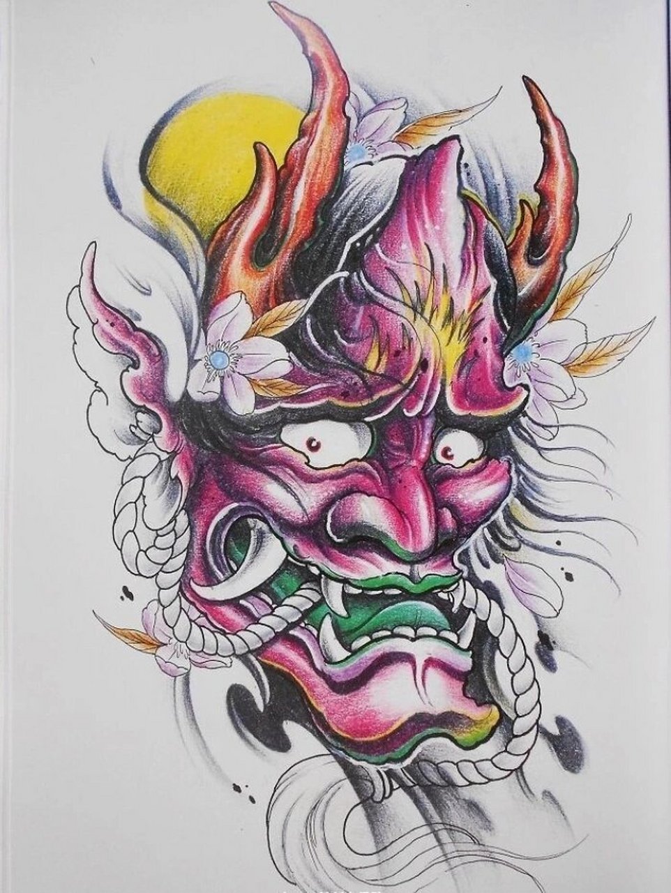 纹身里的"般若"是一个女鬼的面部图案,代表了女性的"嫉妒"和怨恨.