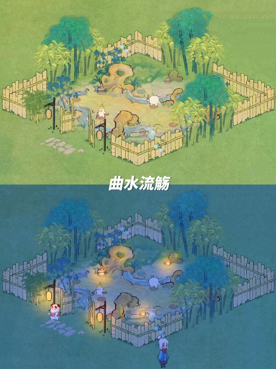 桃源深处有人家布局|曲水流觞(附网格图) 奇石修竹品萝趣,曲水流觞赏