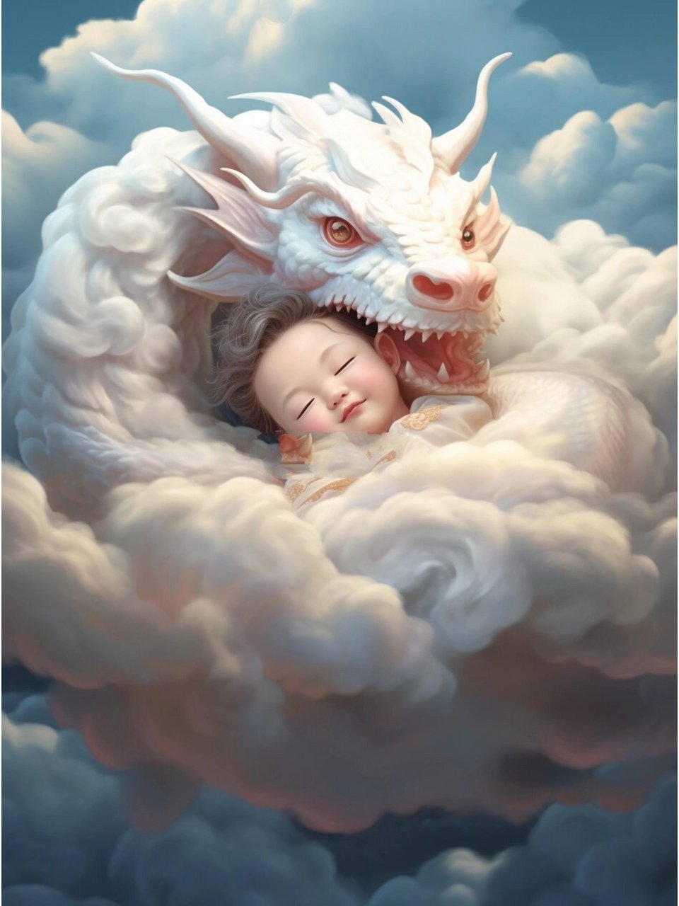 mid journey |龙太子 龙宝宝壁纸 祥龙赐福,天地万物丰盛!