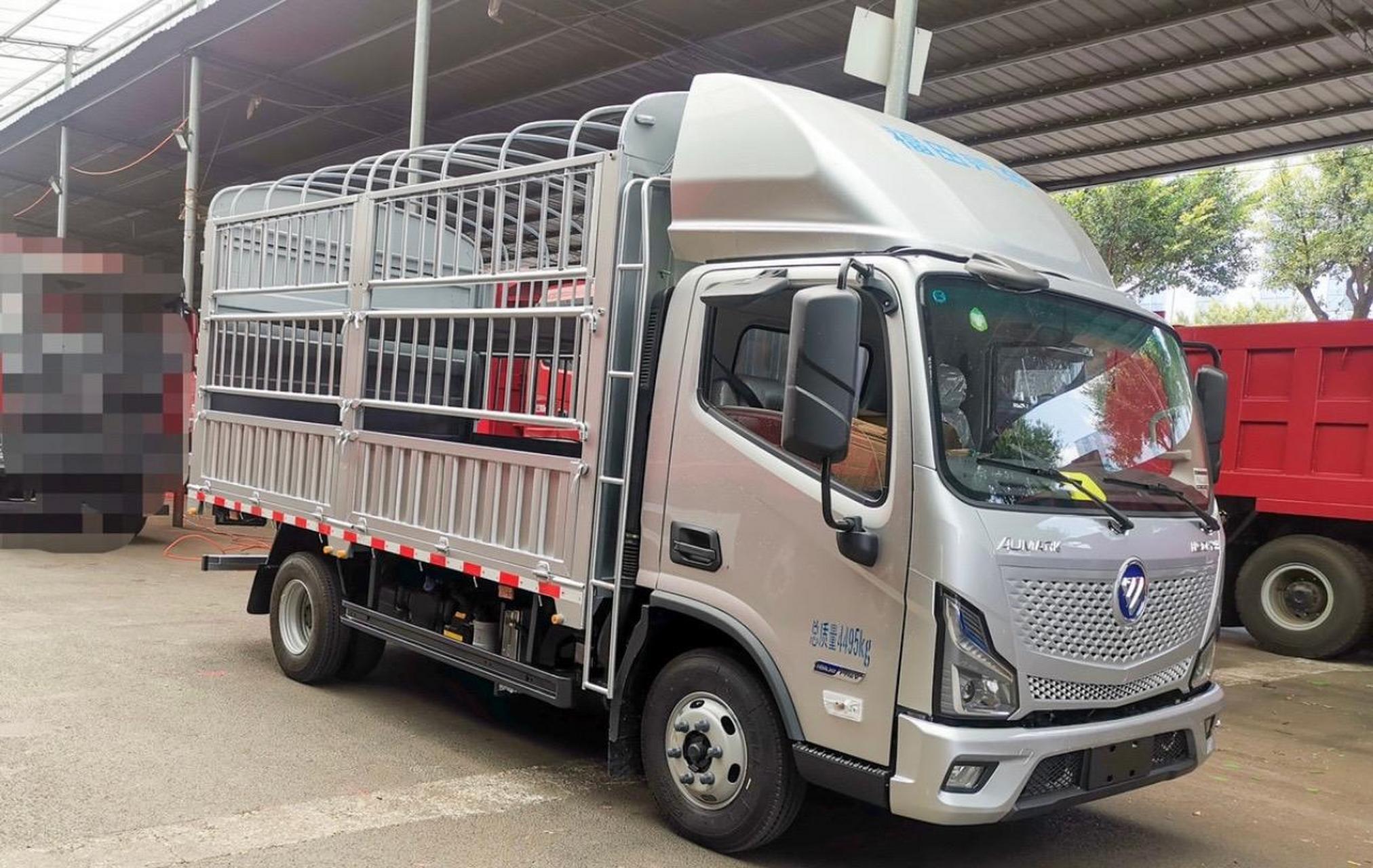 福田欧马可智蓝插电混合动力4米2高栏.