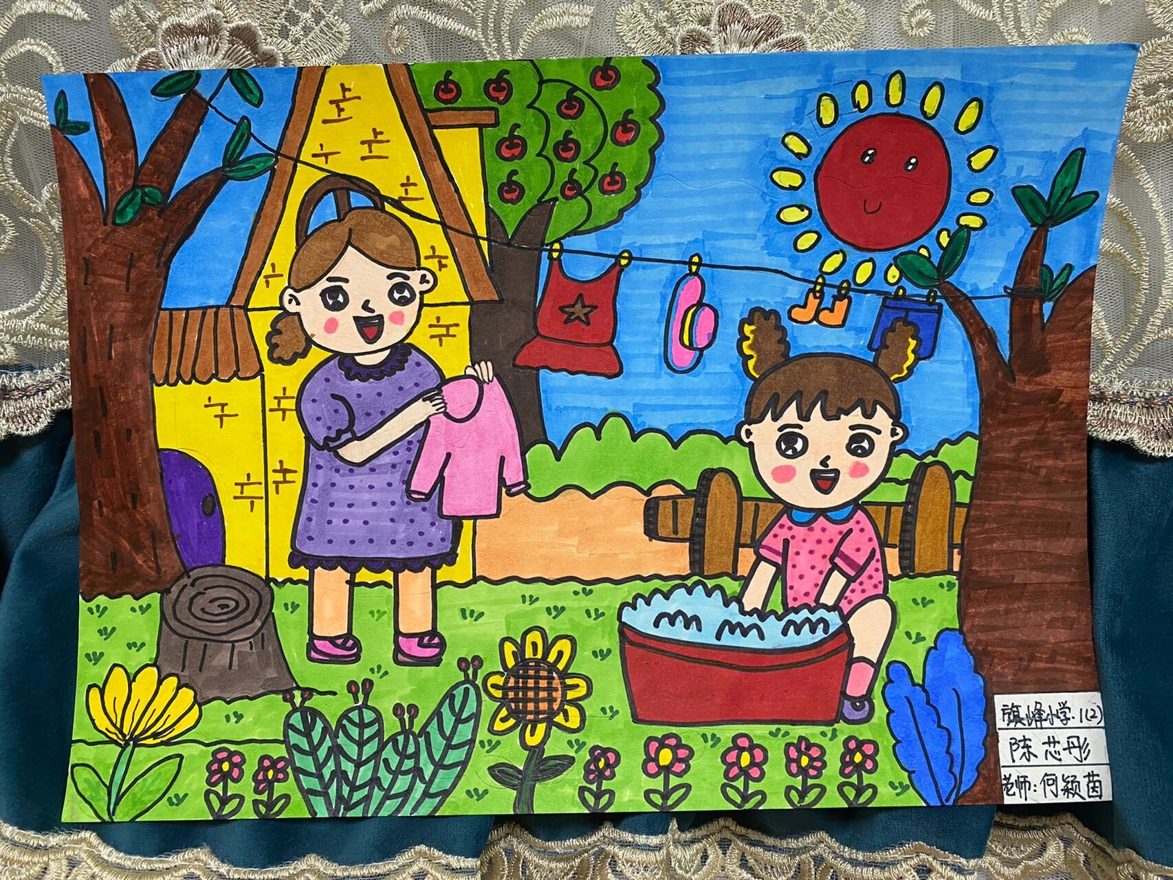 劳动小能手绘画