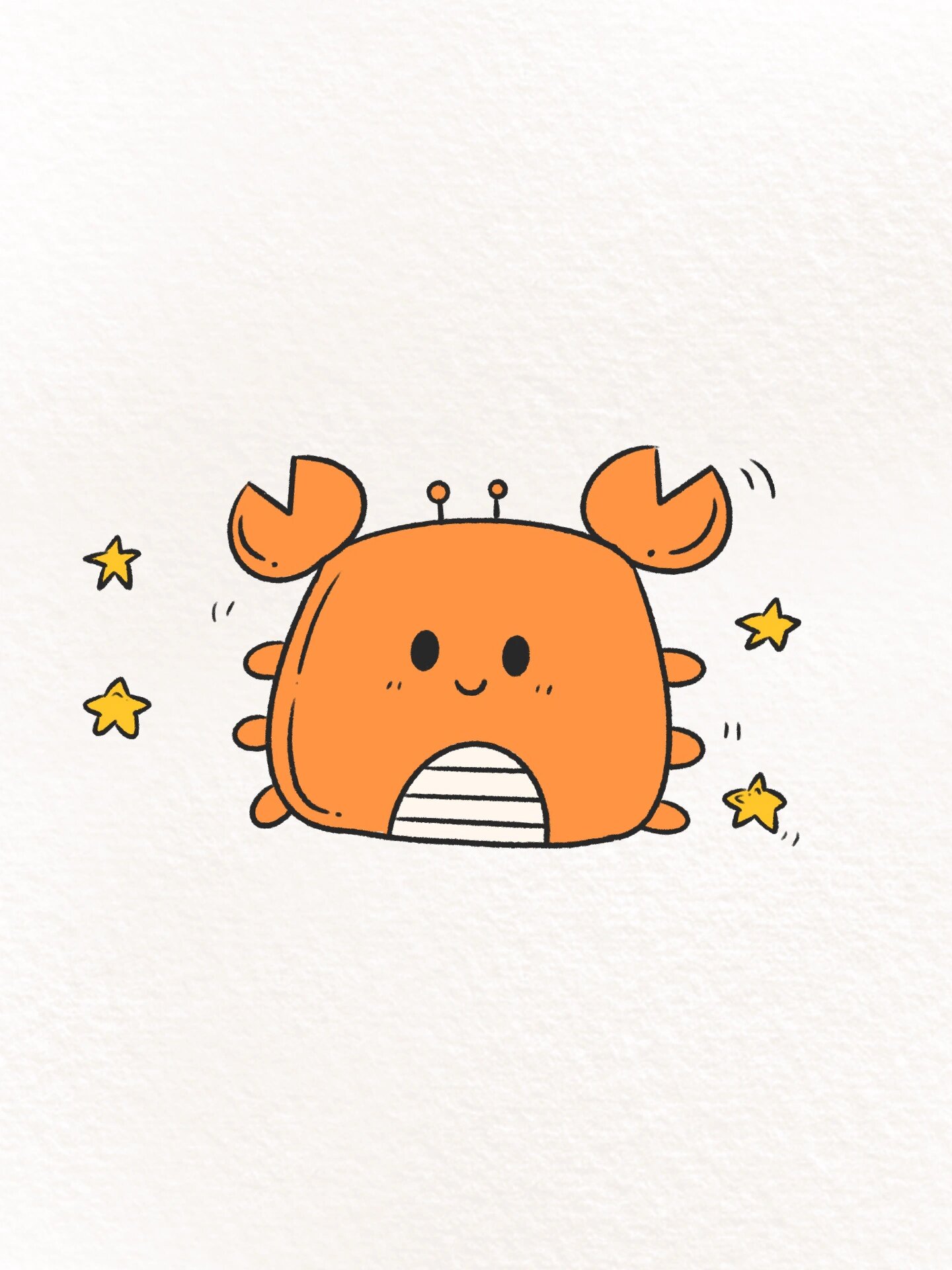 超简单的小螃蟹简笔画 | 附过程