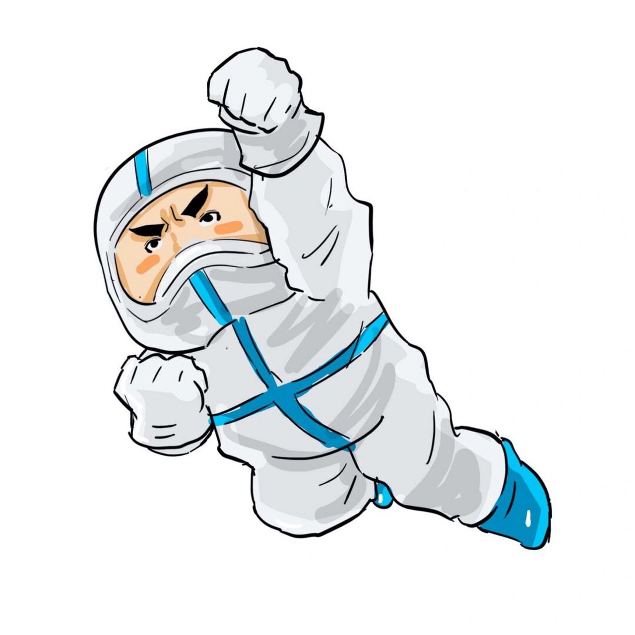 一起来画大白啦! 五一的钟声马上就要敲响,防疫工作要加强