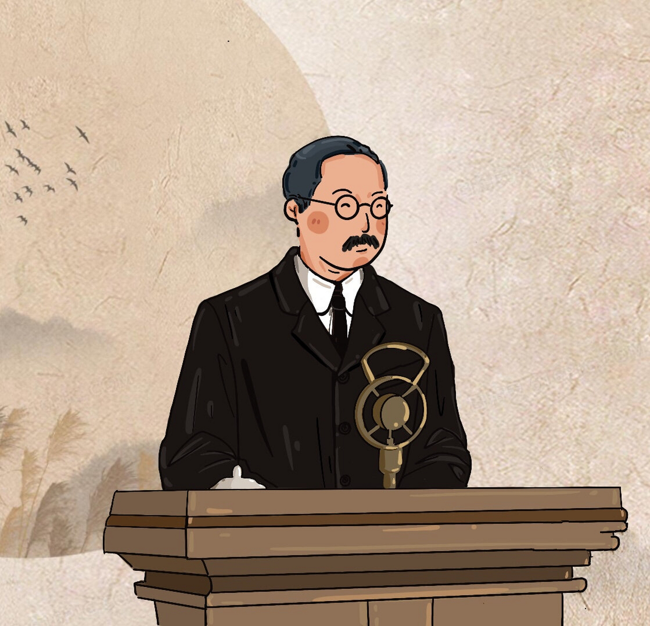 觉醒年代 | 蔡元培先生 壁纸 "大学生当以研究学术为天职,不当以大学