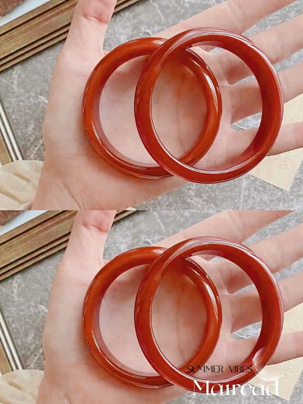 美哭了~红棕色玛瑙手镯 真的是太显白了 集美们!