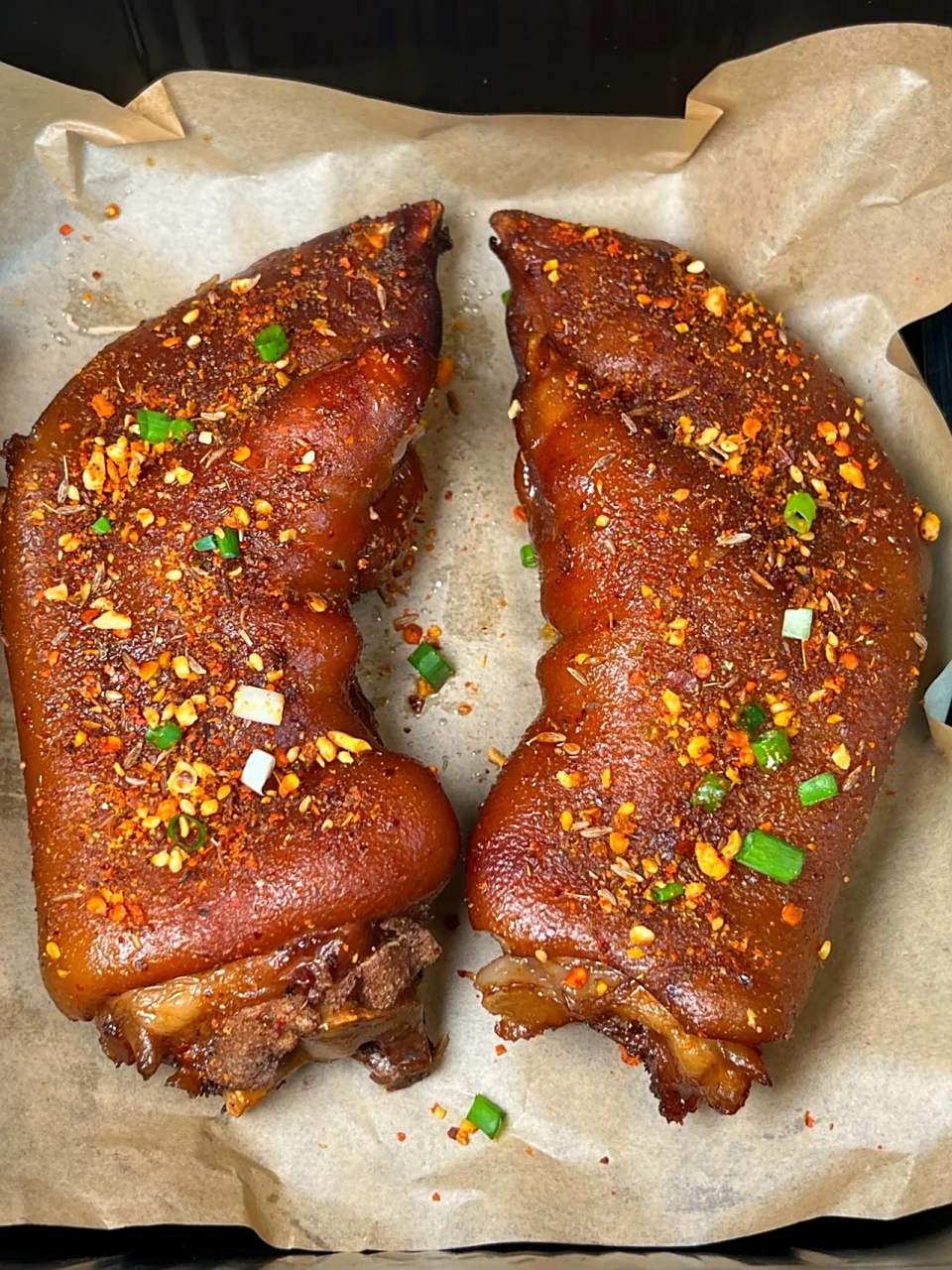 夜市烧烤之光75软糯脱骨的香辣烤猪蹄60|||夜市烤猪蹄,吃了一次真