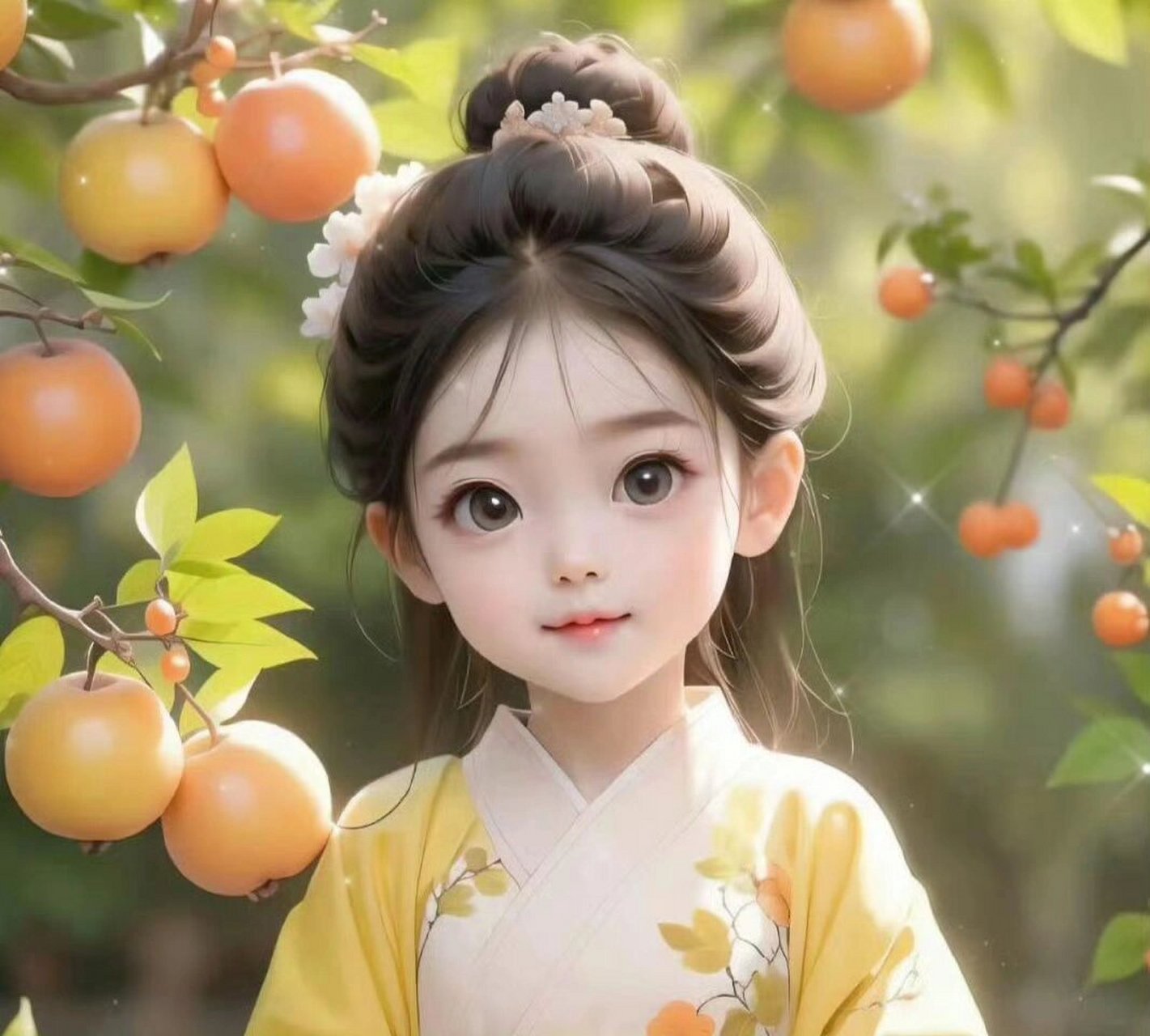 古风邻家女孩赏秋头像,呆萌可爱