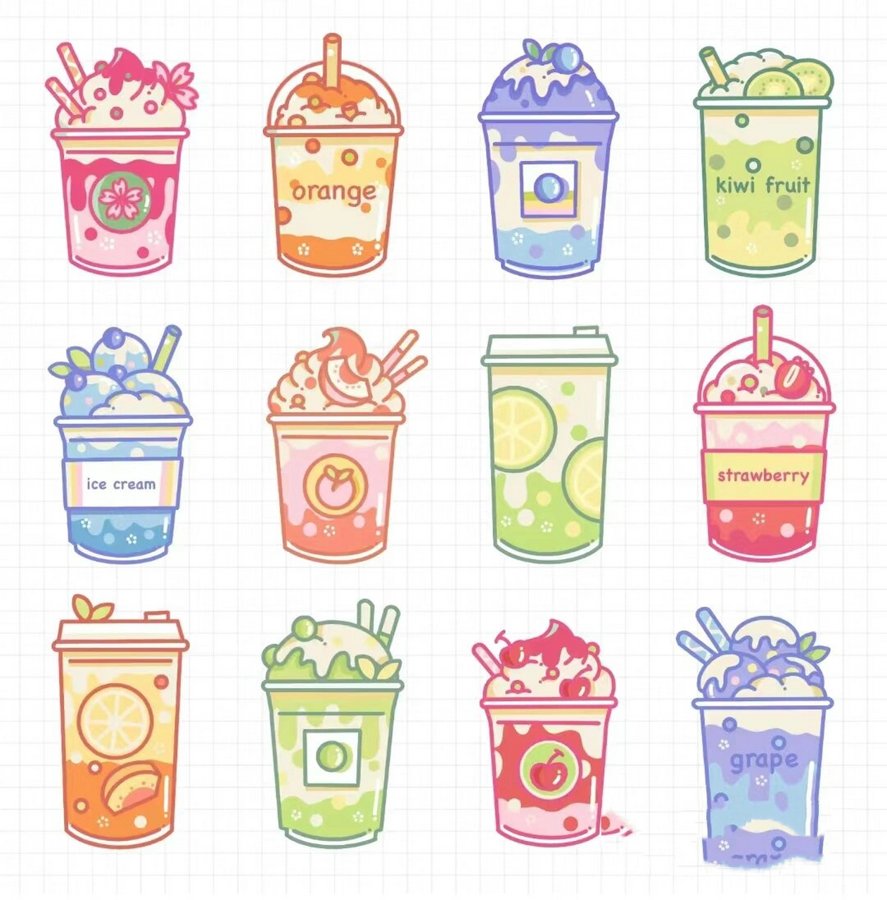 可爱零食简笔画