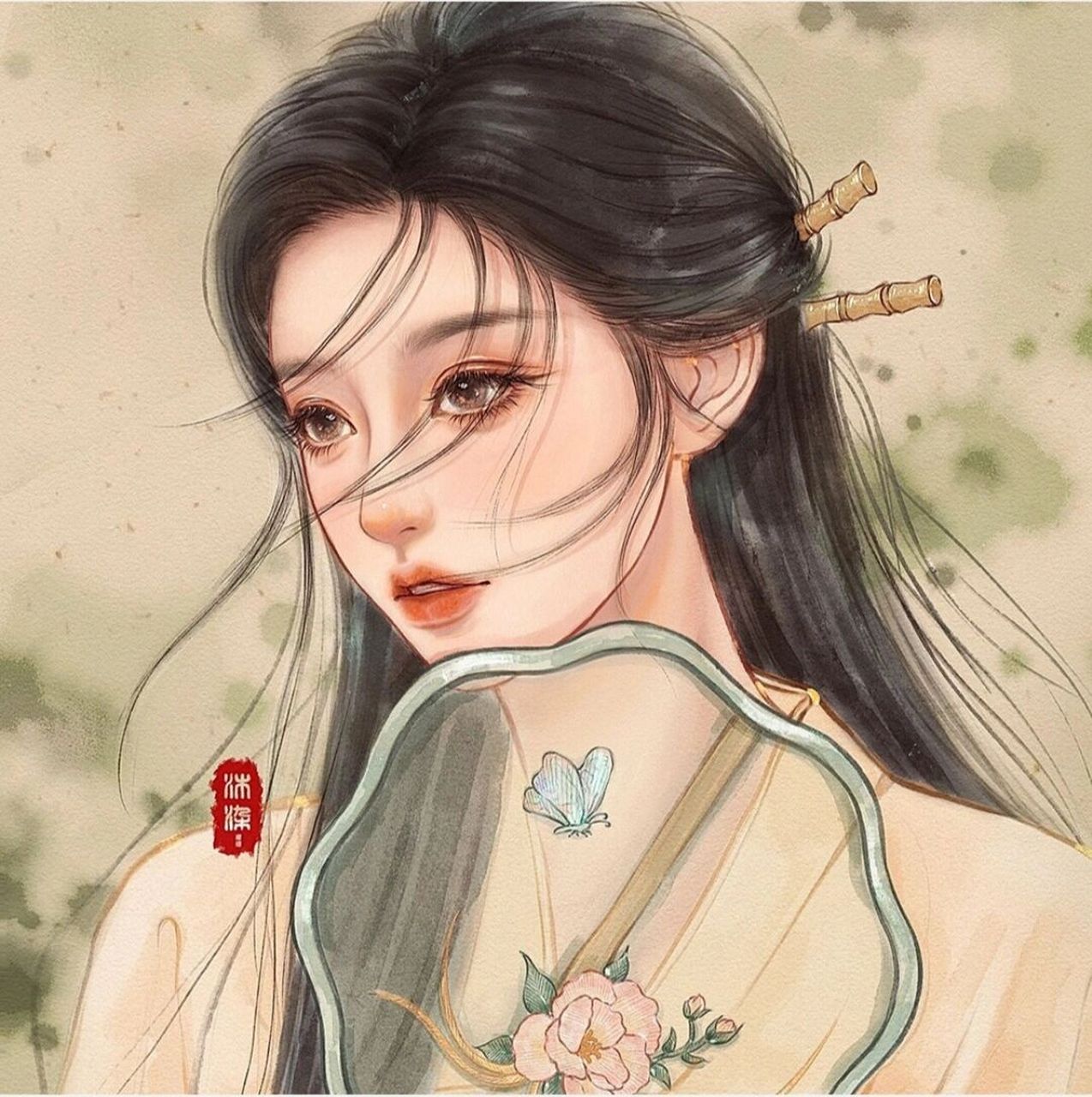 女生头像分享——一眼惊艳的古风唯美头像   我以清泉研墨挥洒 赠你