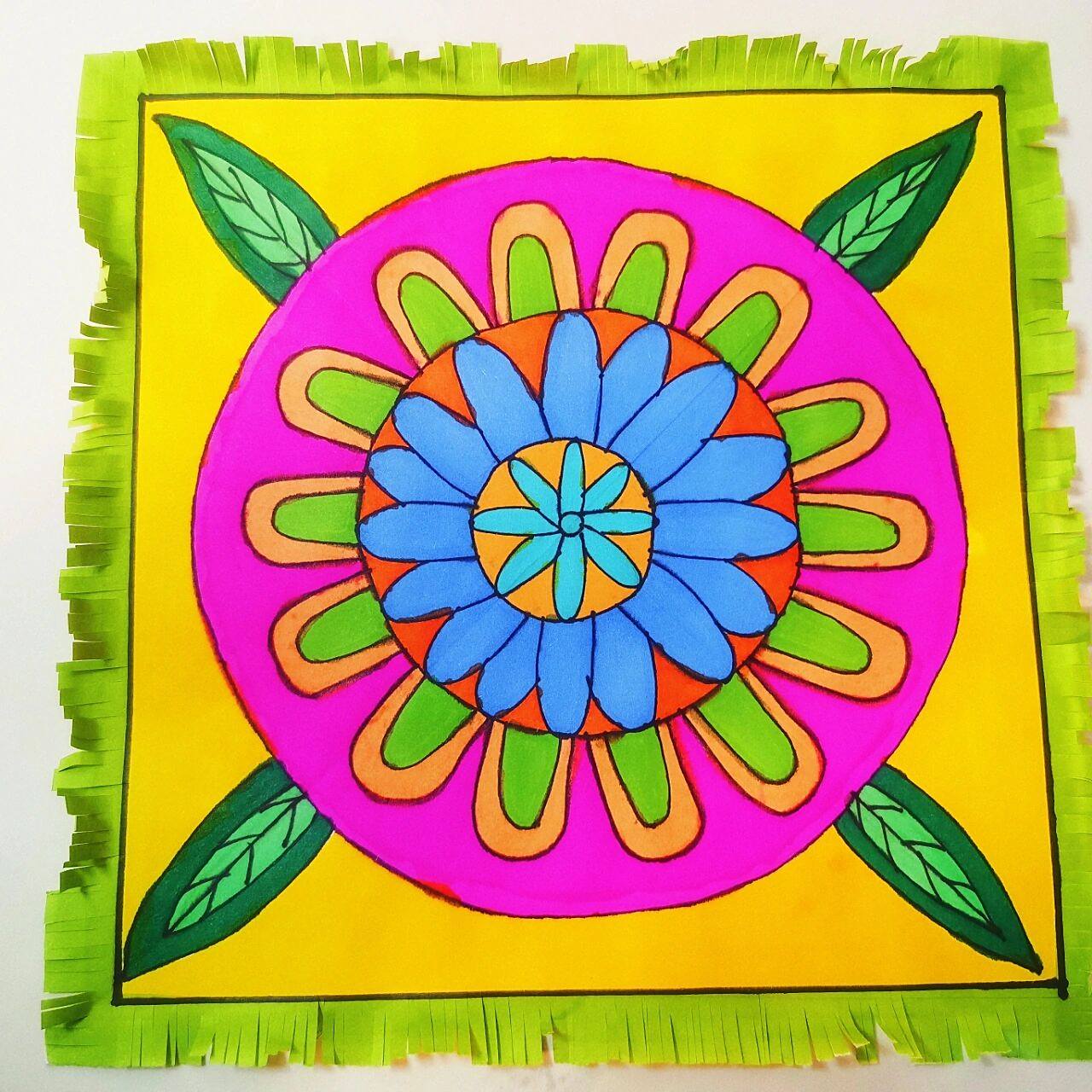 一年级下册美术《花地毯》范画