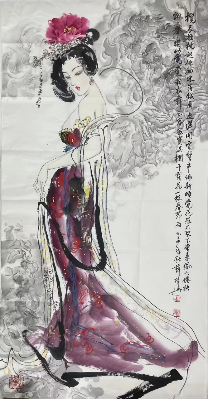 美神宫薛林兴四尺精品四尺整张人物#国画##书画