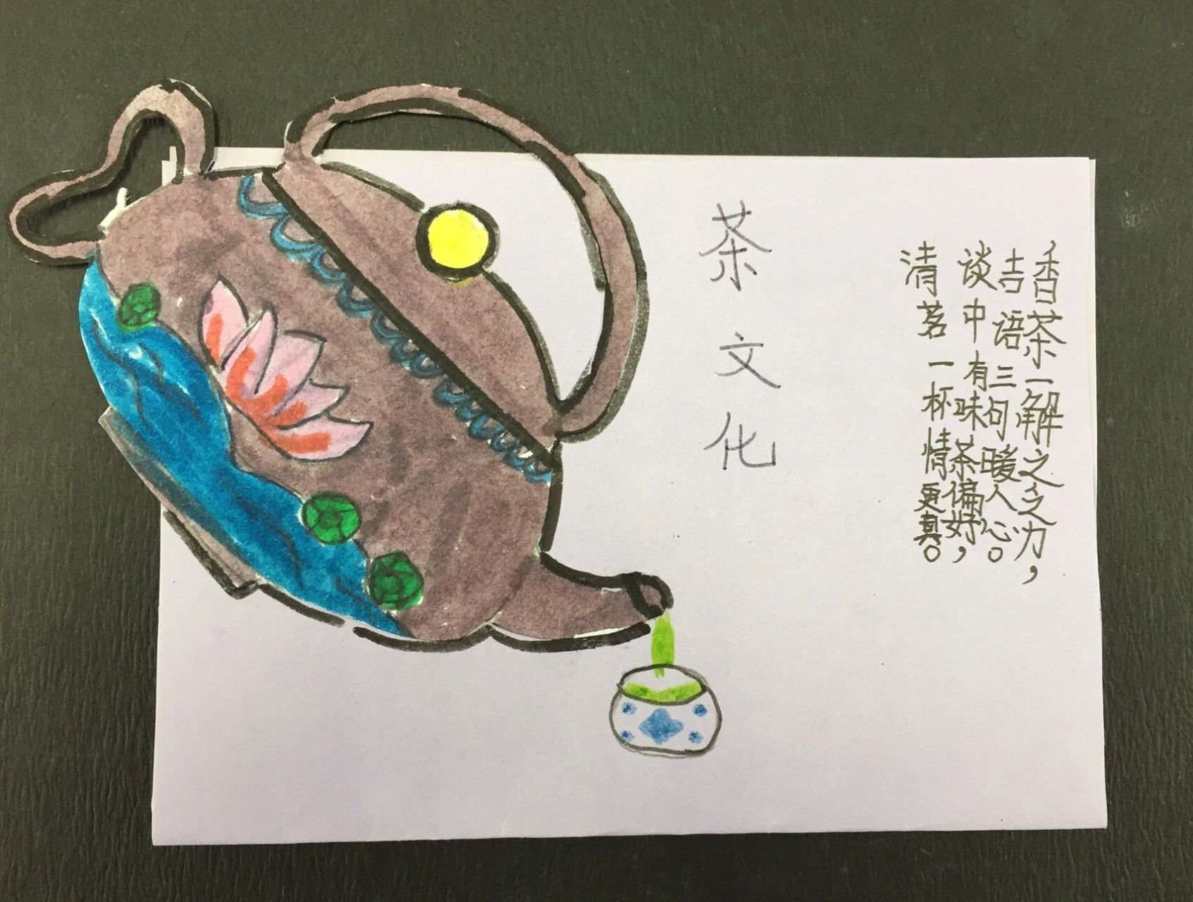 四年级美术《茶香四溢》茶文化卡制作
