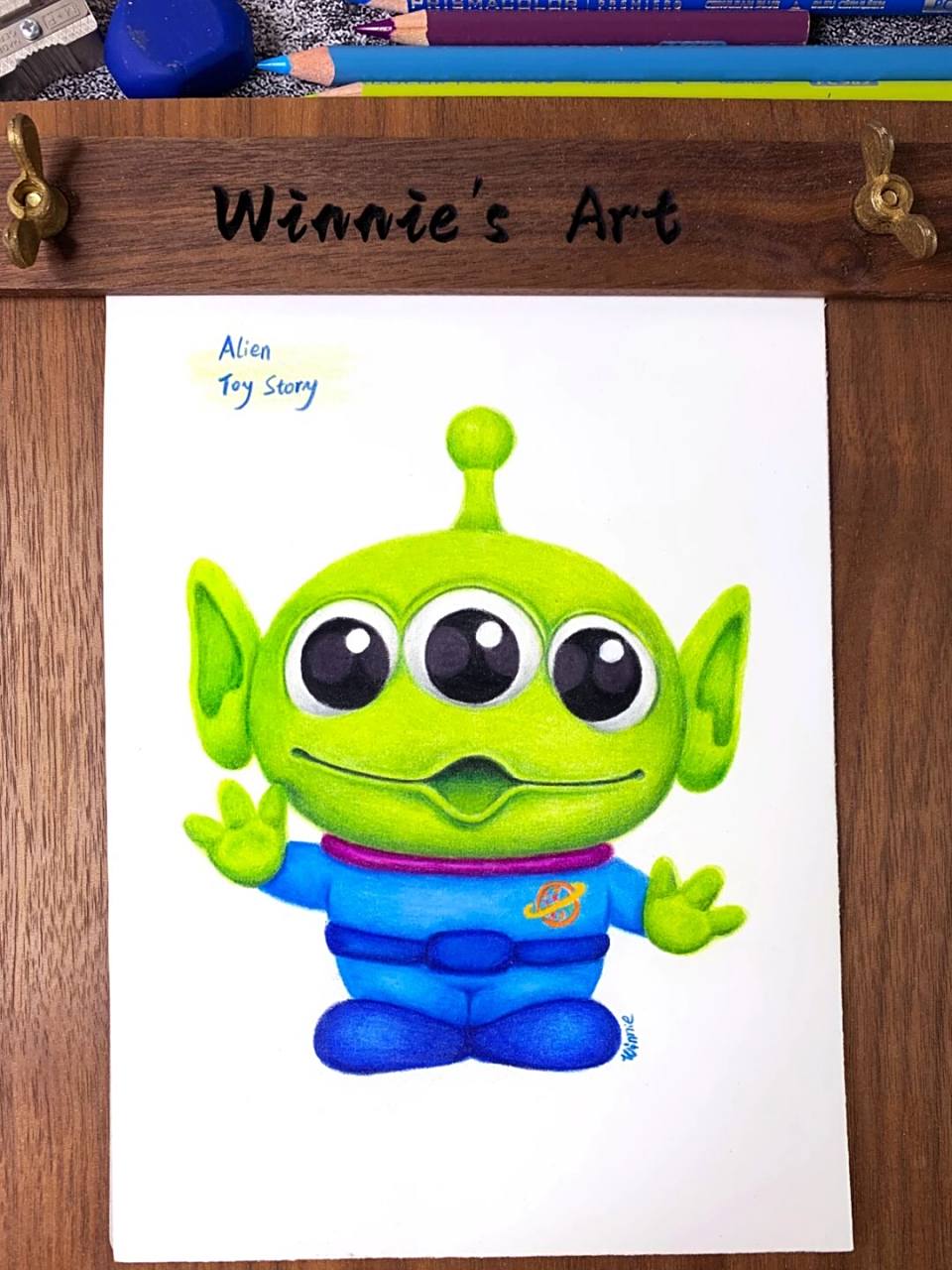 【手绘彩铅盲盒】玩具总动员三眼仔/附线稿 老规矩:完整绘画过程视频