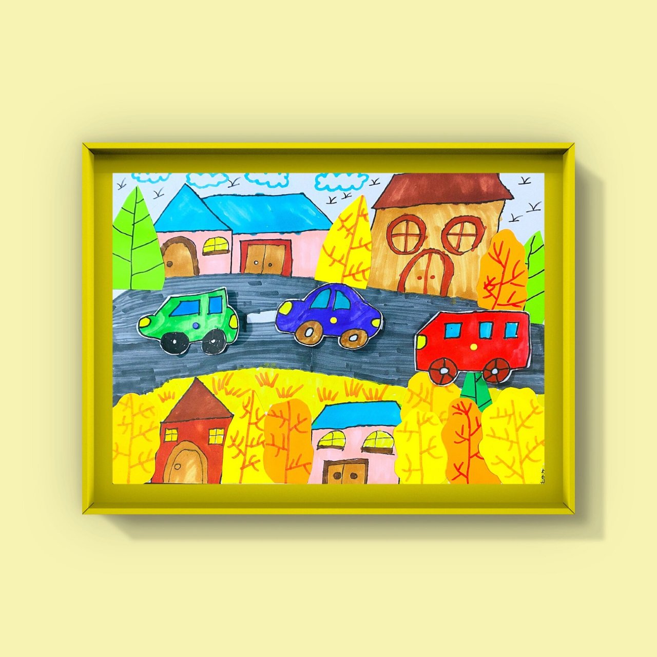 儿童创意画《去秋游》