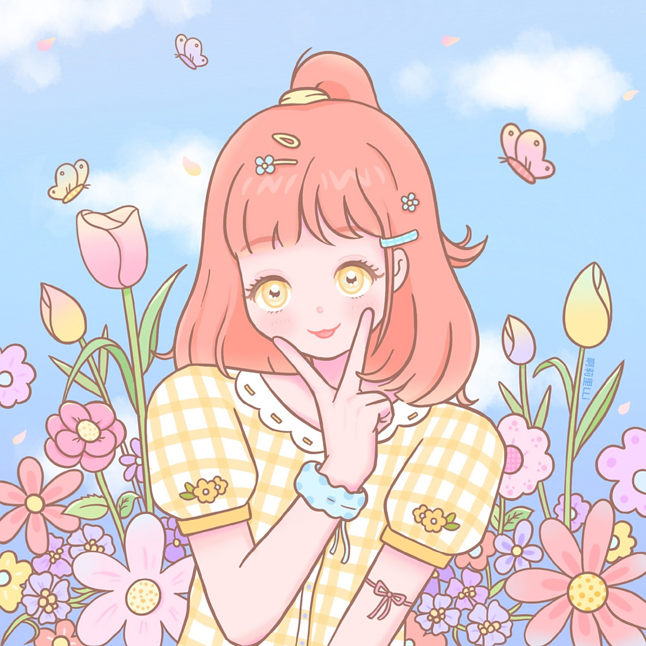 甜甜的女孩/头像 原创作者:啊莉里lli(微博) 爱笑的女孩上线咯 听说爱